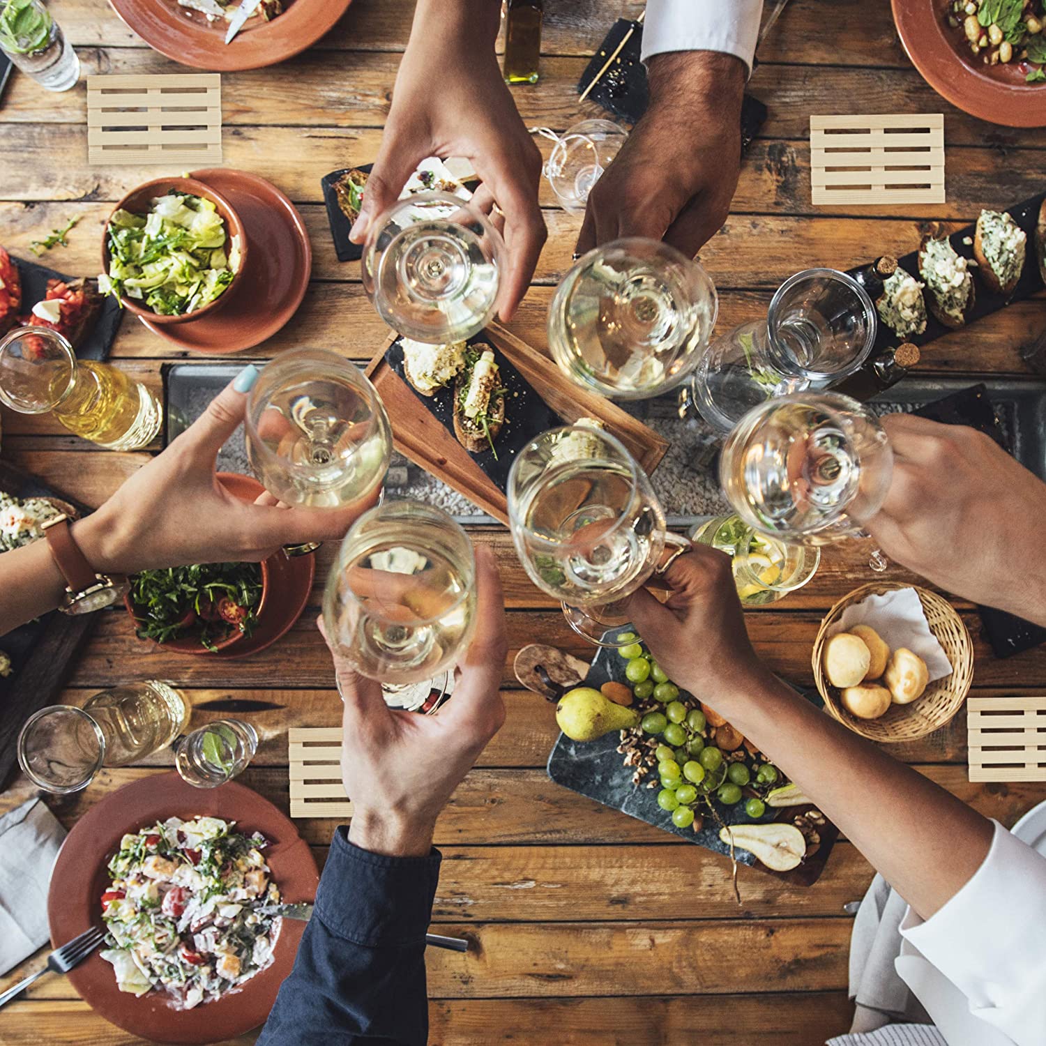 Relaxdays 6 Σουβέρ Παλέτες για Ποτήρια - Natural - 4052025280055