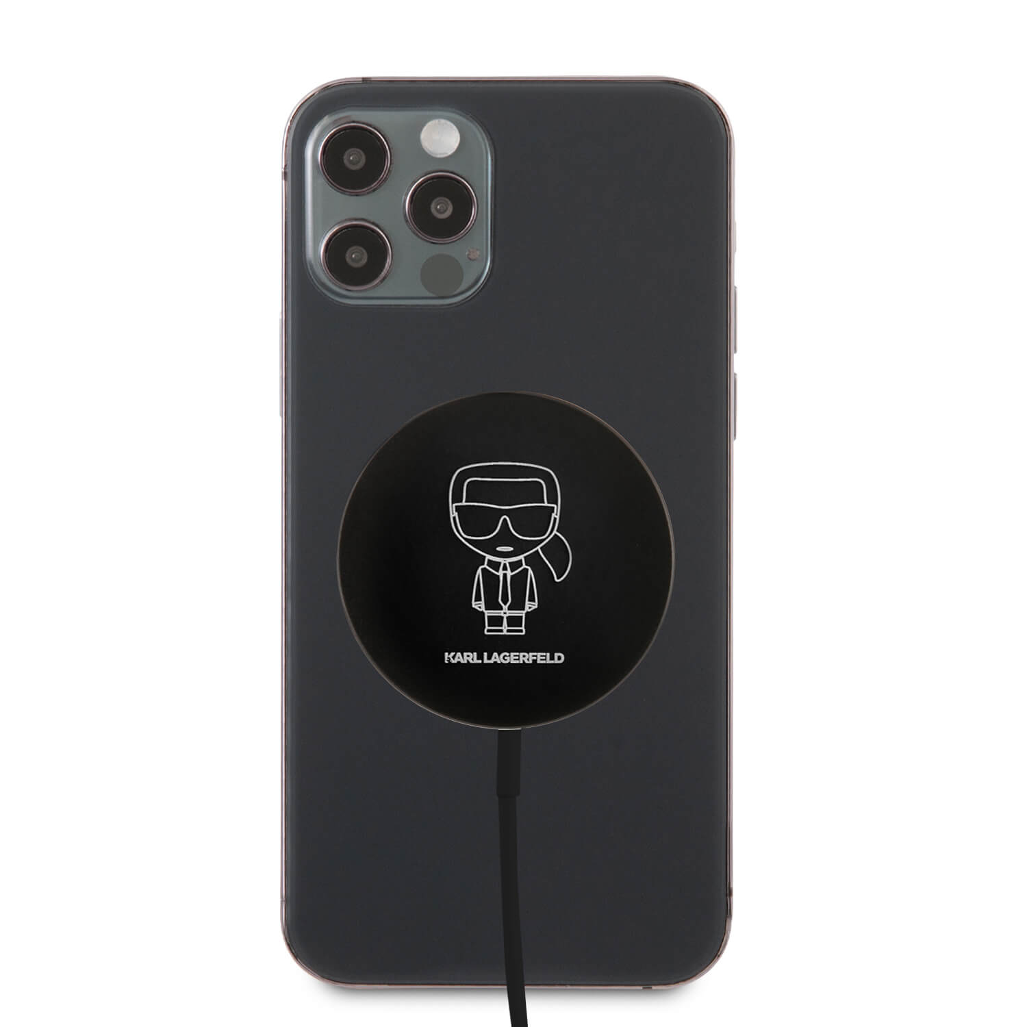 Karl Lagerfeld Induction Charger - Ασύρματος Φορτιστής MagSafe με Καλώδιο Type-C 15W - Black