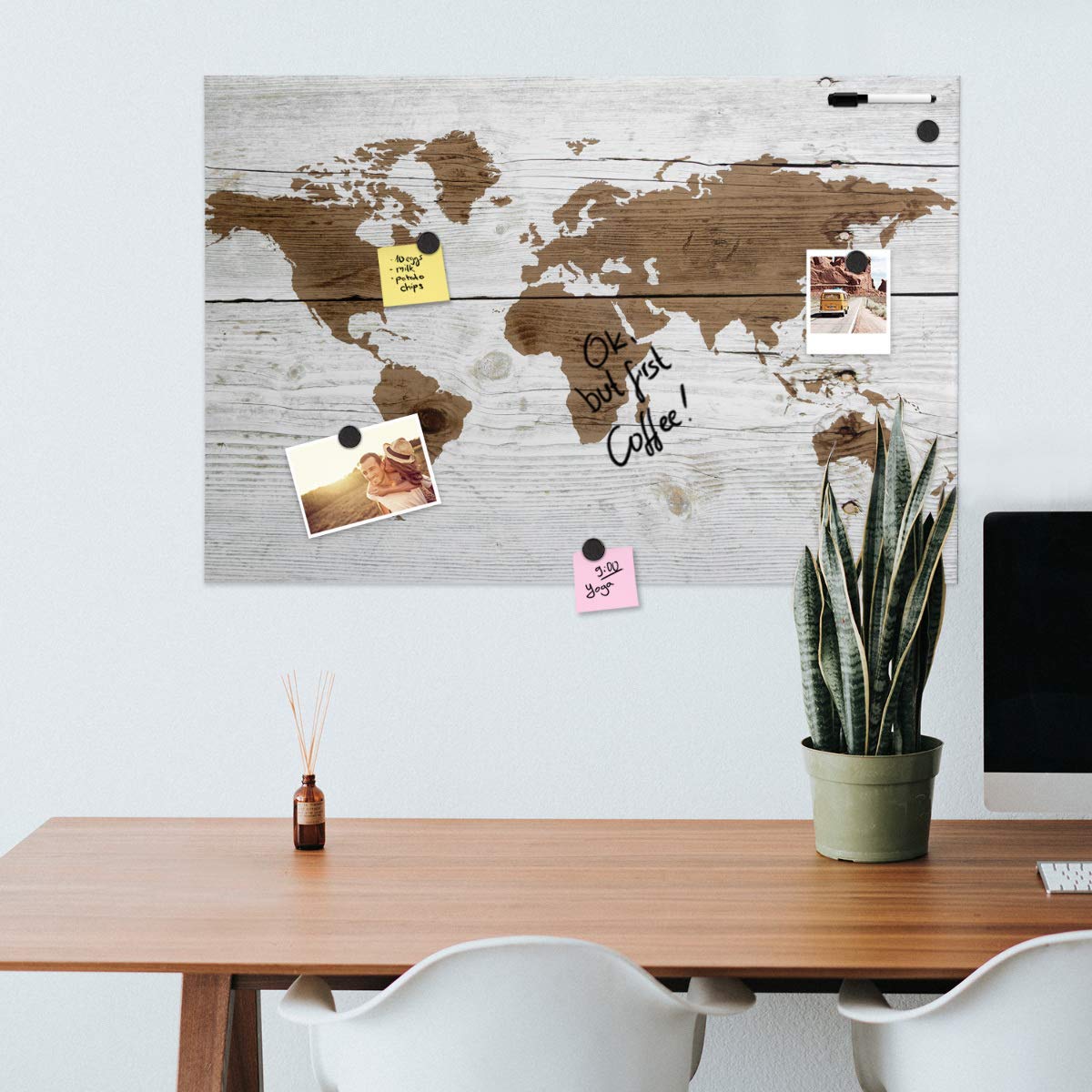 Navaris Μαγνητικός Πίνακας - 90 x 60cm - Design World Map - 49997.02