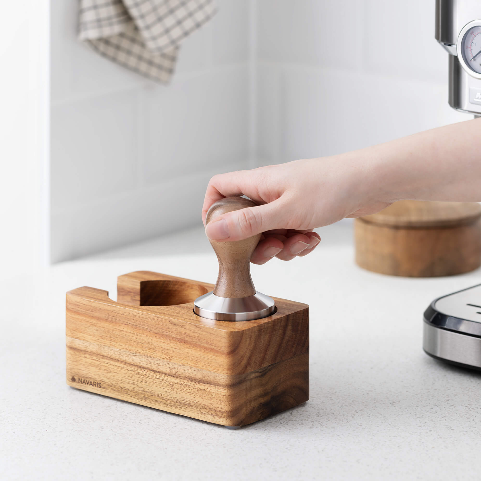 Navaris Ξύλινη Βάση Πατητηριού Εσπρέσο - 58 mm - Acacia Wood - 56192.30