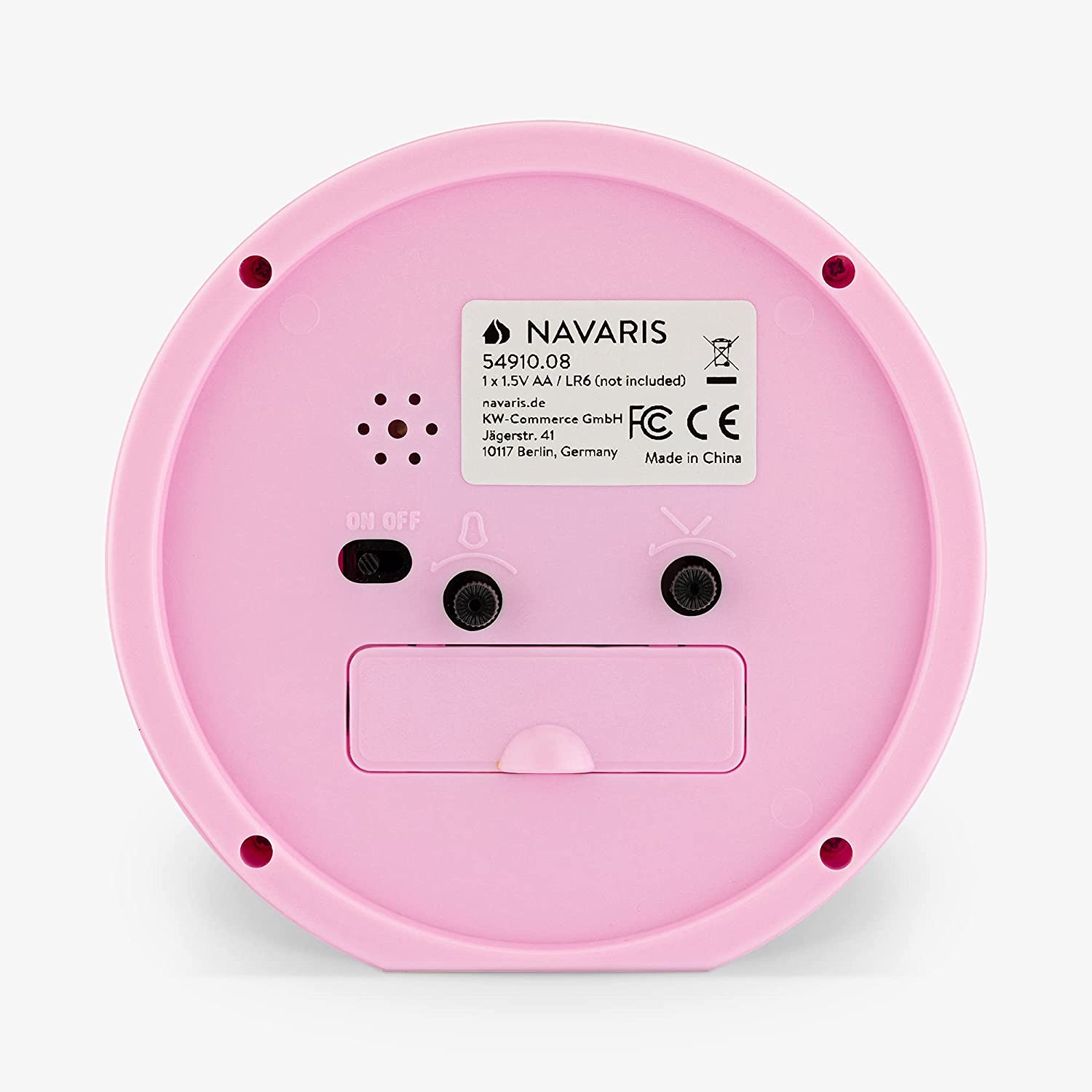 Navaris Παιδικό Αναλογικό Ρολόι και Ξυπνητήρι - Pink - 54910.08