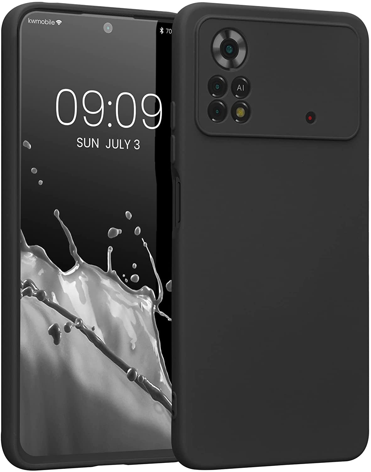 KW Xiaomi Poco X4 Pro 5G Θήκη Σιλικόνης Rubberized TPU - Black Matte - 57983.47