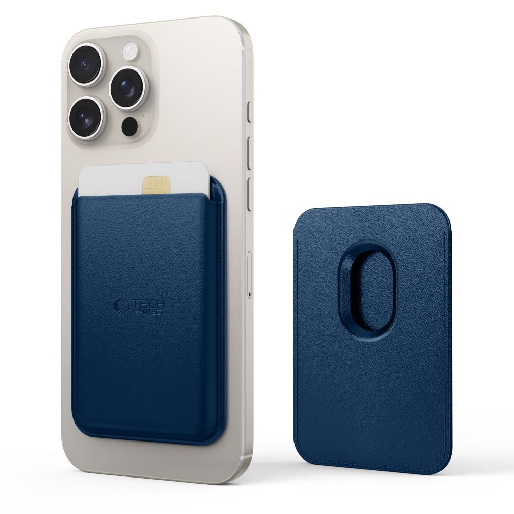 Tech-Protect MagWallet MagSafe Universal Magnetic Card Holder Μαγνητική Θήκη Καρτών - Navy Blue