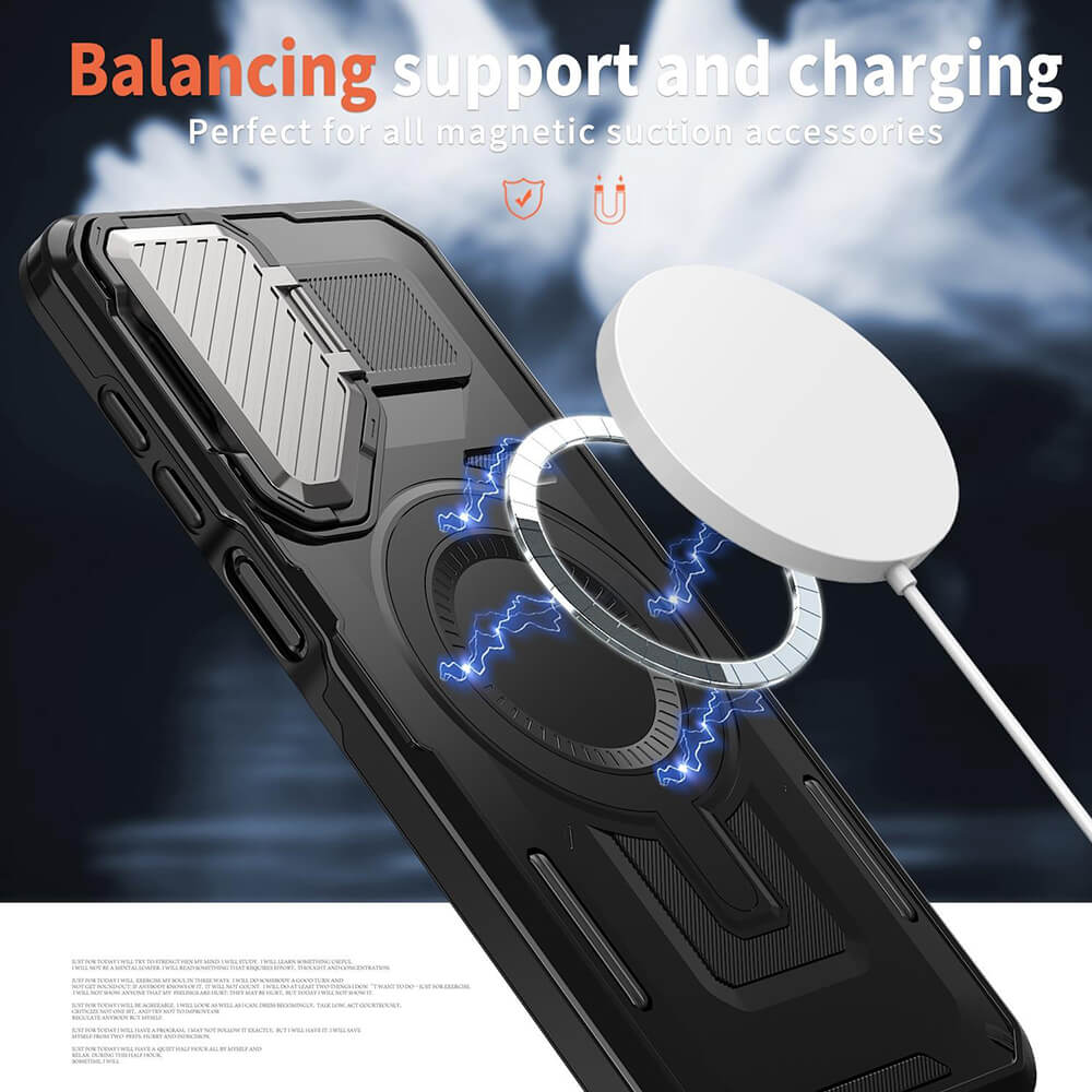 Techsuit Samsung Galaxy A55 5G CamVault MagSafe Σκληρή Θήκη με Πλαίσιο Σιλικόνης - Black