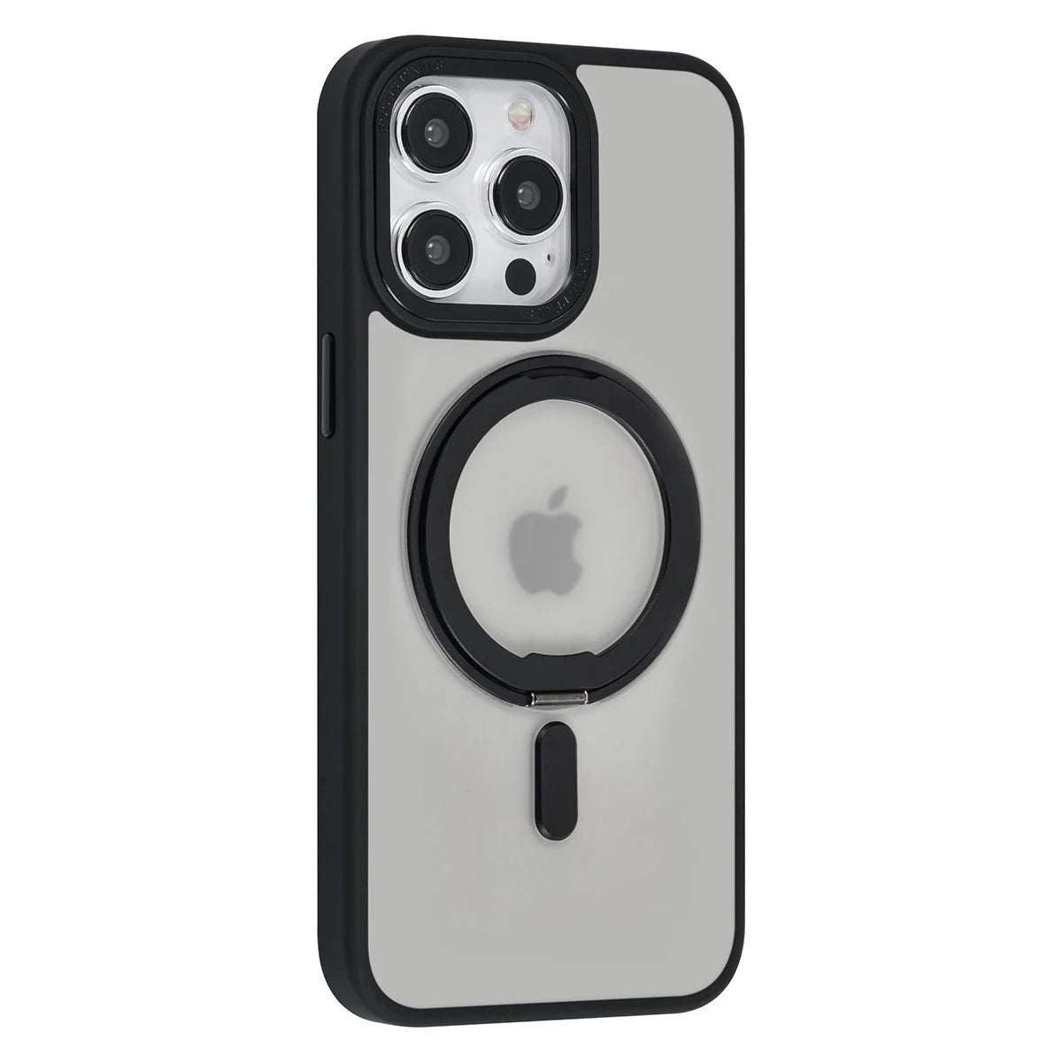 Tuniq iPhone 15 Pro Max - Σκληρή MagSafe Θήκη με Περιστρεφόμενο Δαχτυλίδι Συγκράτησης - Ημιδιαφανή / Μαύρη