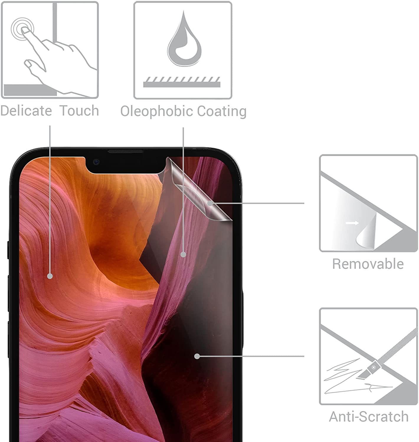 KW iPhone 13 Pro - Τρεις Μεμβράνες Προστασίας Οθόνης - Διάφανες - 56421.1