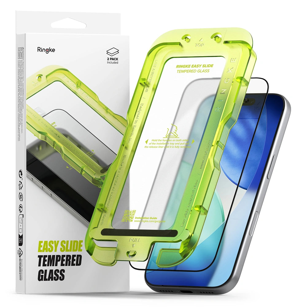 Ringke iPhone 17 Pro - Easy Slide - Case Friendly Αντιχαρακτικό Γυαλί Οθόνης - 2 Τεμάχια - Black
