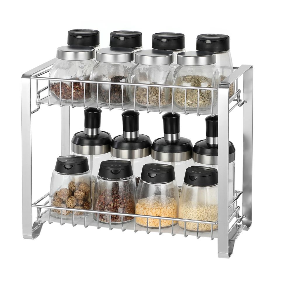 Songmics Μεταλλικό Ράφι Κουζίνας 2 Επιπέδων - Silver - KCS013E01