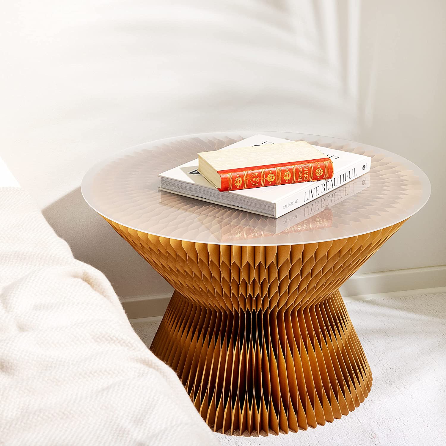 Navaris Πτυσσόμενο Διακοσμητικό Τραπέζι από Χαρτόνι - Brown - 54653.05