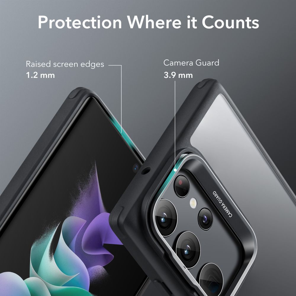 ESR Samsung Galaxy S23 Ultra Classic Kickstand Σκληρή Θήκη με Πλαίσιο Σιλικόνης και Stand - Διάφανη / Black