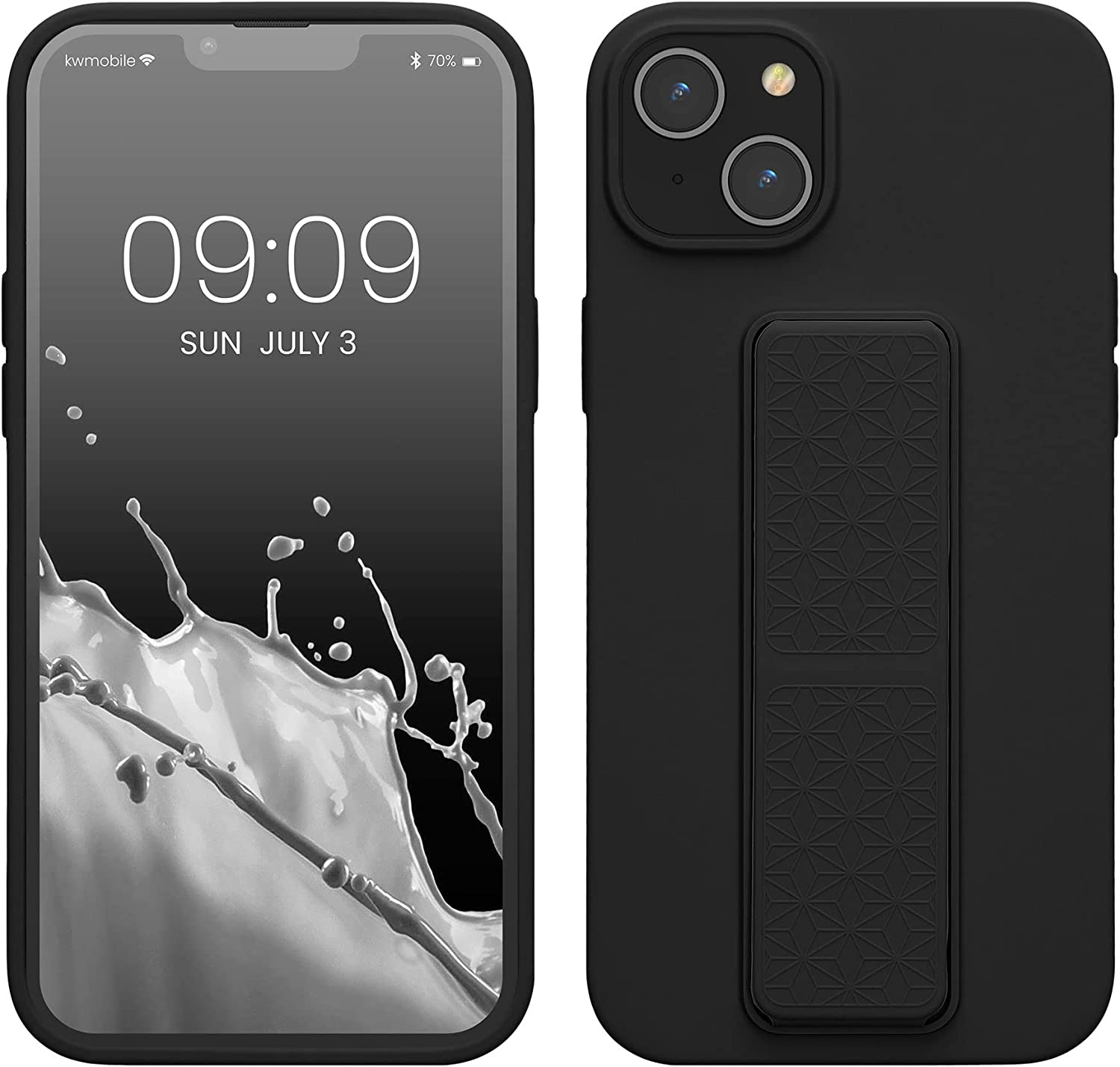 KW iPhone 14 Plus Θήκη Σιλικόνης TPU με Finger Holder - Black - 60411.01