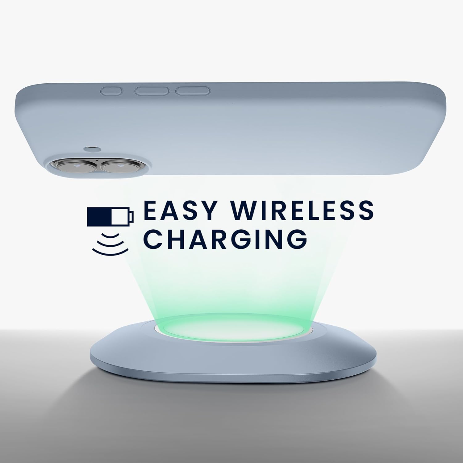 KW iPhone 16 Θήκη Σιλικόνης Rubberized TPU - Light Blue Matte