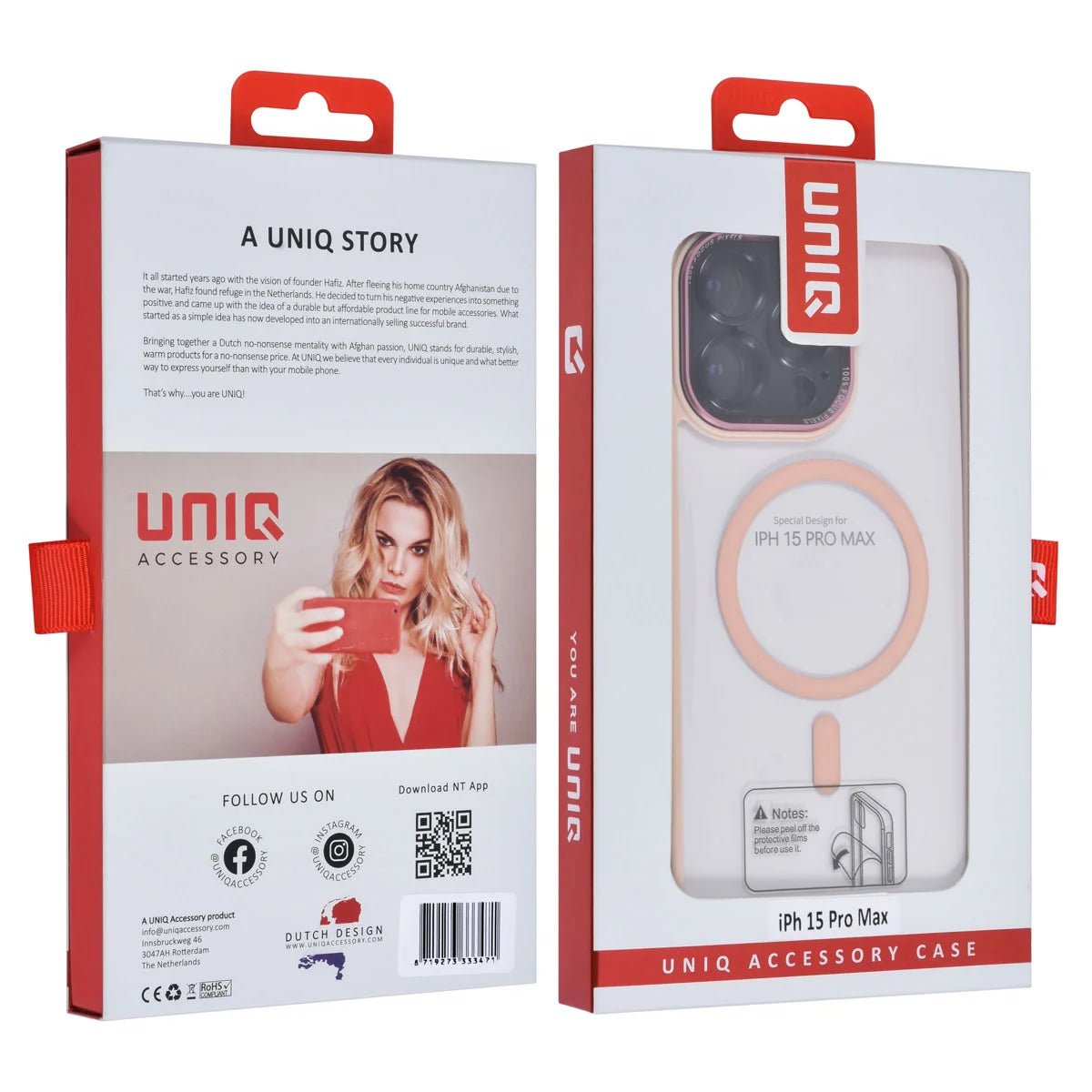 Tuniq iPhone 15 Pro Max - MagSafe Σκληρή Θήκη με Πλαίσιο Σιλικόνης - Ροζ / Διάφανη