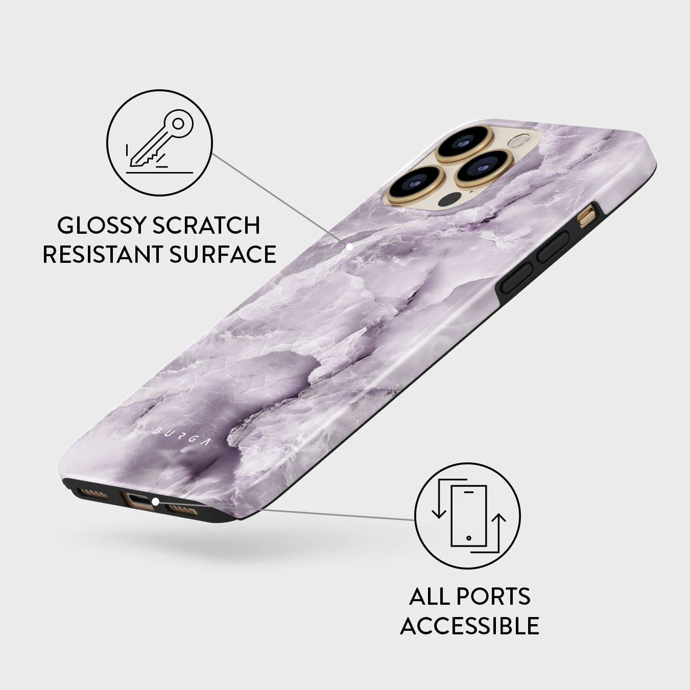 Burga iPhone 13 Pro Fashion Tough Σκληρή Θήκη - Black Currant