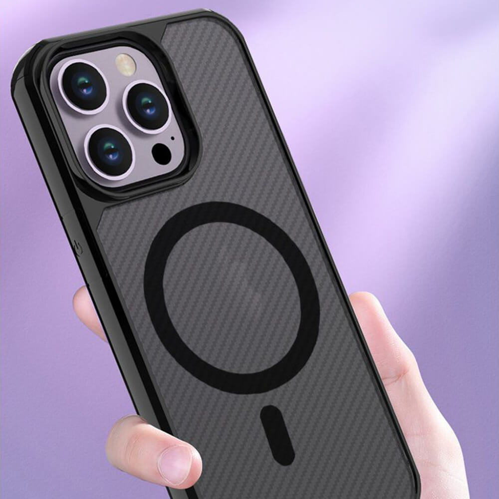Techsuit iPhone 15 Pro Max - CarbonFuse MagSafe - Σκληρή Θήκη - Black