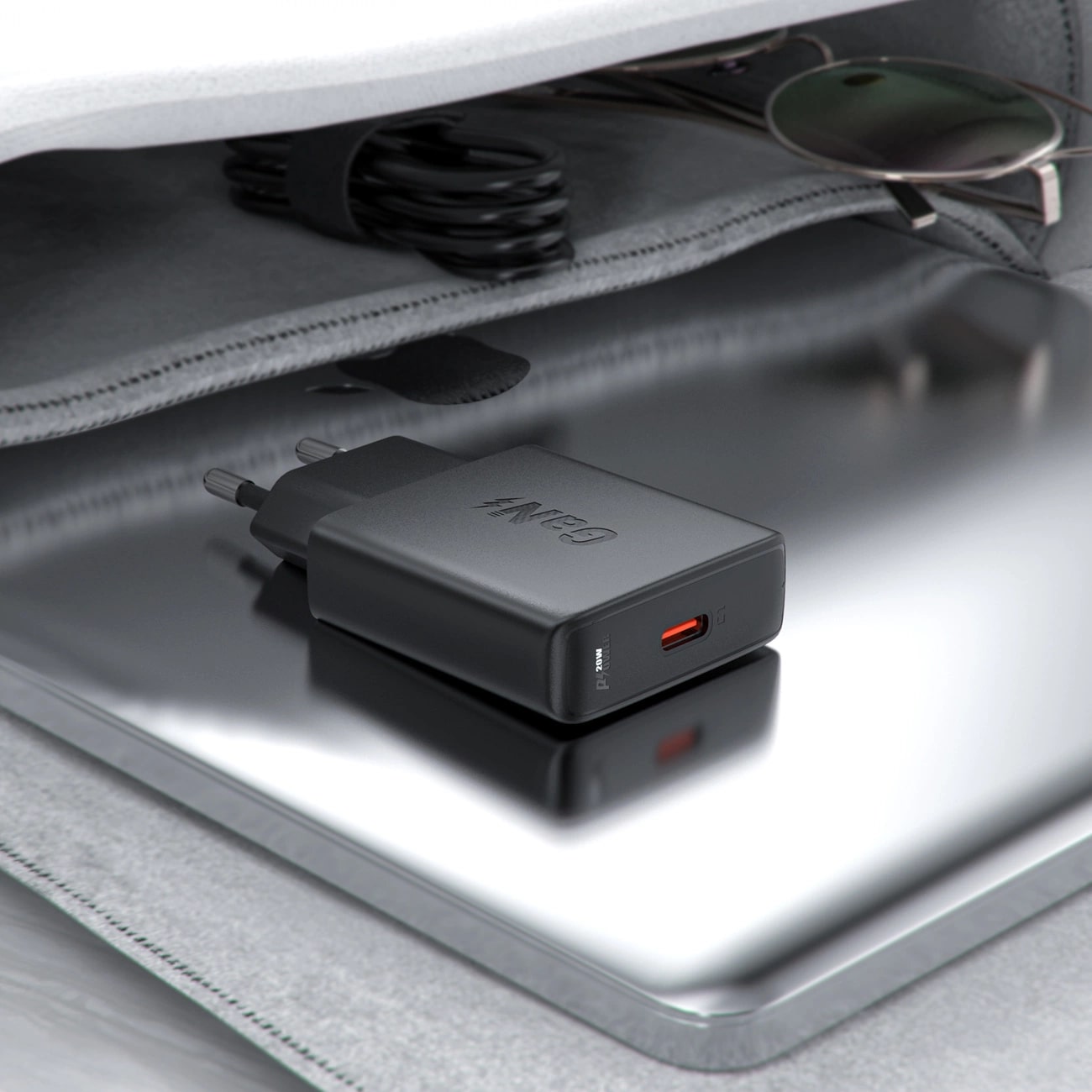 Acefast A65 PD 20W GaN Οικιακός Φορτιστής Γρήγορης Φόρτισης Type-C - Black