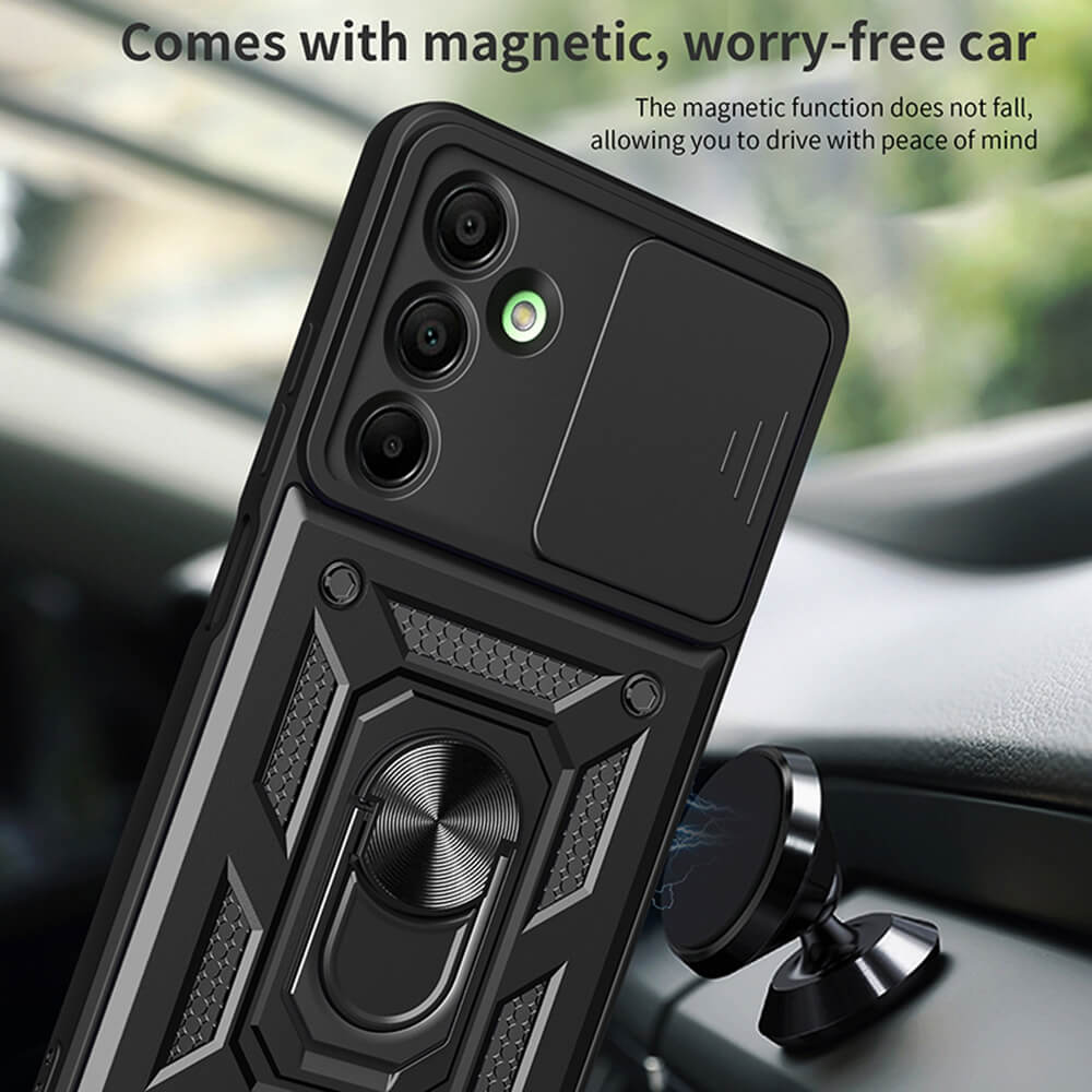 Techsuit Samsung Galaxy A16 4G / A16 5G - CamShield - Σκληρή Θήκη με Προστασία Καμερών και Δαχτυλίδι Συγκράτησης - Black