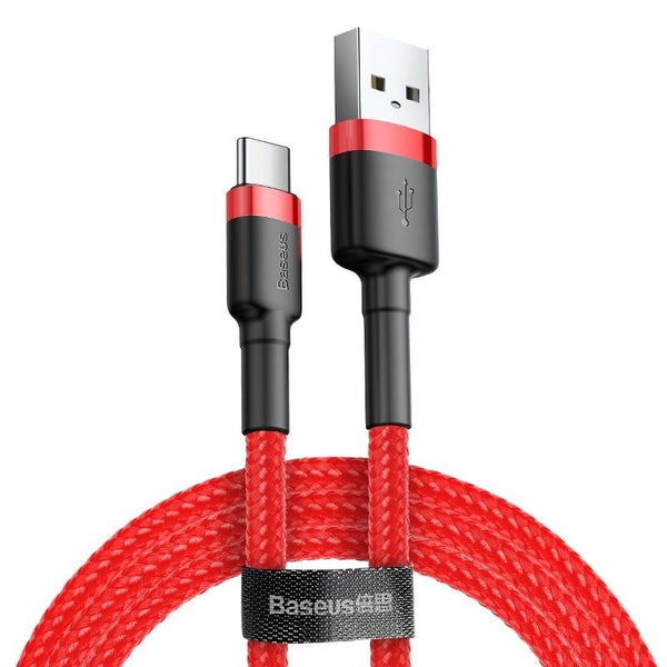 Baseus Cafule Cable Type-C 3A - Καλώδιο Γρήγορης Φόρτισης Type-C 1M - Red - CATKLF-B09