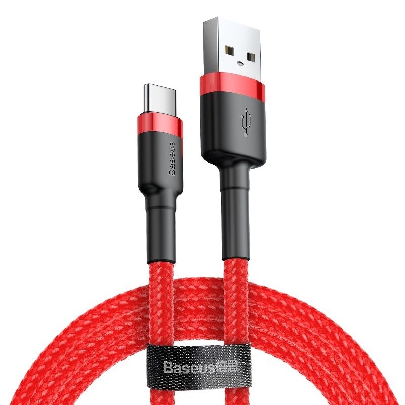 Baseus Cafule Cable Type-C 3A - Καλώδιο Γρήγορης Φόρτισης Type-C 1M - Red - CATKLF-B09