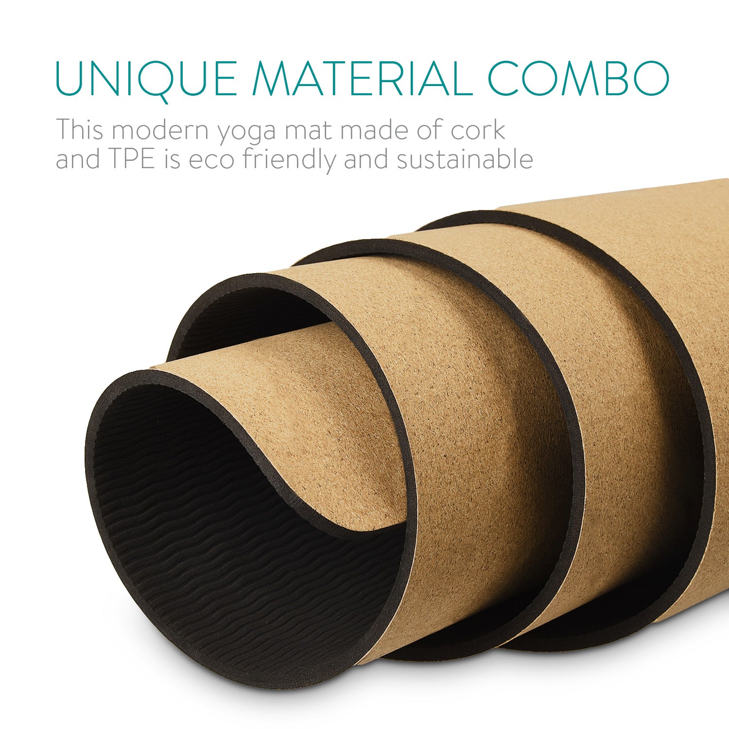 Navaris Workout Mat Στρώμα Γυμναστικής από Φελλό με Χειρολαβή Design Flower of Life - Brown - 44764.24