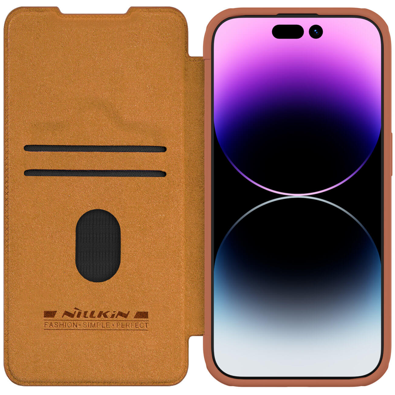 Nillkin iPhone 15 Pro Max Qin Pro Leather Θήκη Βιβλίο με Κάλυμμα για την Κάμερα - Brown