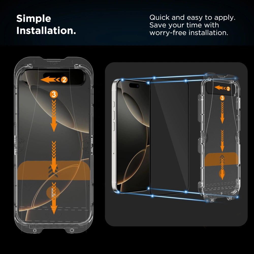 Tech - Protect iPhone 13 / 13 Pro / 14 / 16E - Quick Set+ - Σετ με 2 Full Screen Αντιχαρακτικά Γυαλιά Οθόνης και Οδηγό Τοποθέτησης - Black