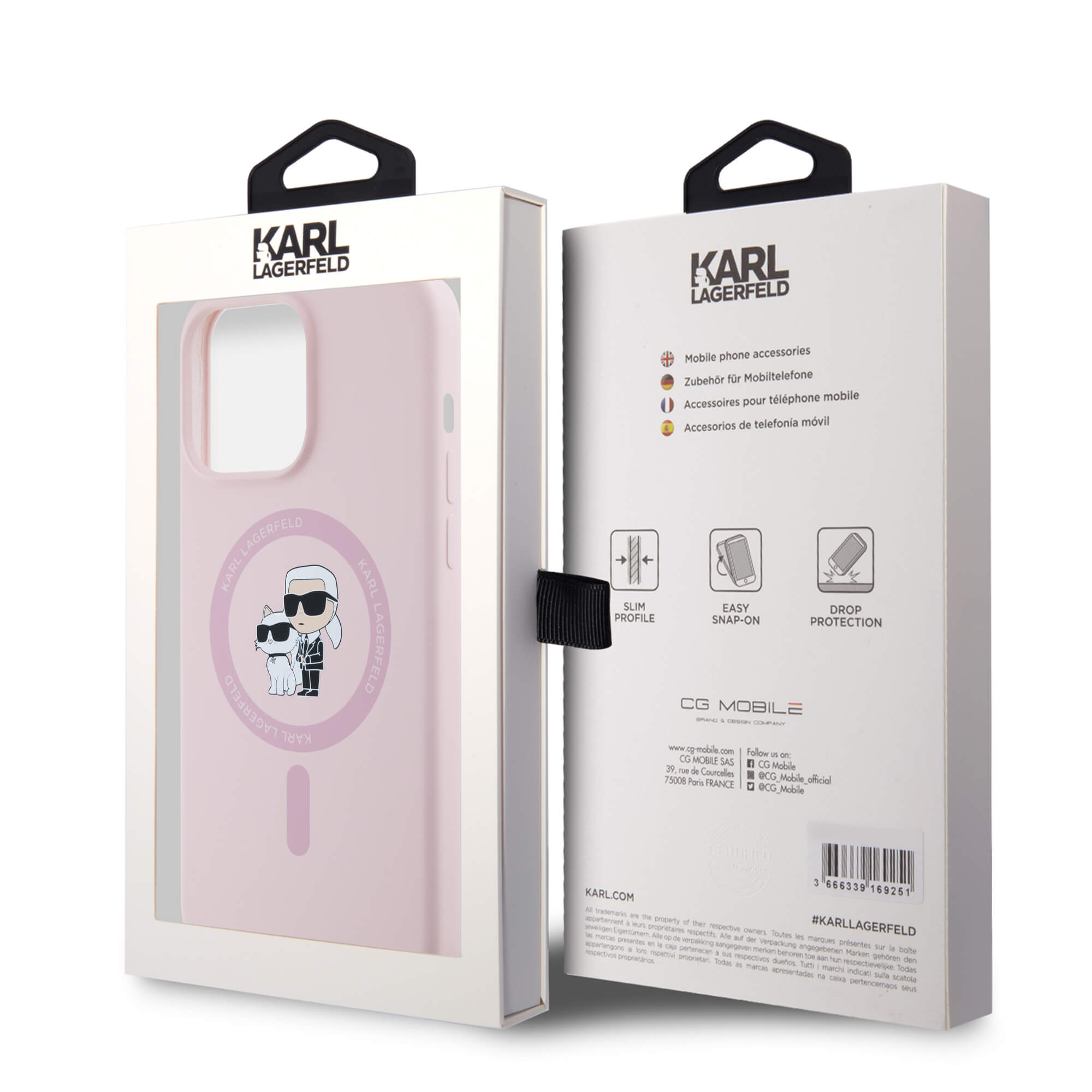 Karl Lagerfeld iPhone 15 Pro Max - Silicone Karl and Choupette - Θήκη Σιλικόνης με MagSafe - Pink - KLHMP15XSCMKCRHP