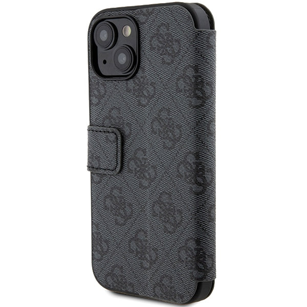 Guess iPhone 15 4G Big Metal Logo Θήκη Πορτοφόλι με Επένδυση Συνθετικού Δέρματος - Grey - GUBKP15S4GMGGR