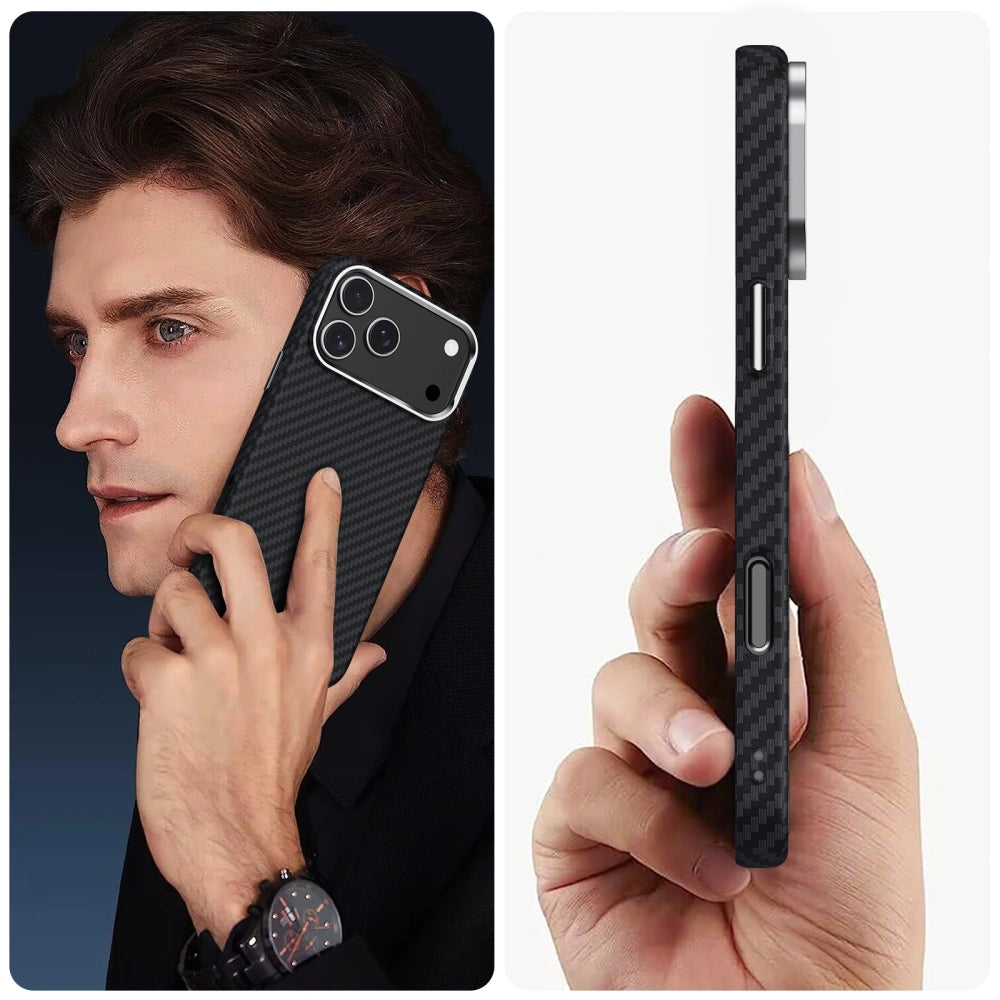 Tech-Protect iPhone 17 Pro - Ion Carbon MagSafe - Σκληρή Θήκη με MagSafe - Black / Silver