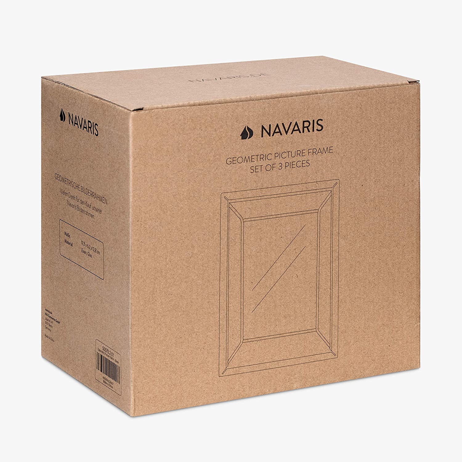 Navaris Σετ με 3 Κορνίζες από Μέταλλο και Γυαλί για Φωτογραφίες 15x10cm και 18x13cm - Μέγεθος M - Black - 50575.2.01