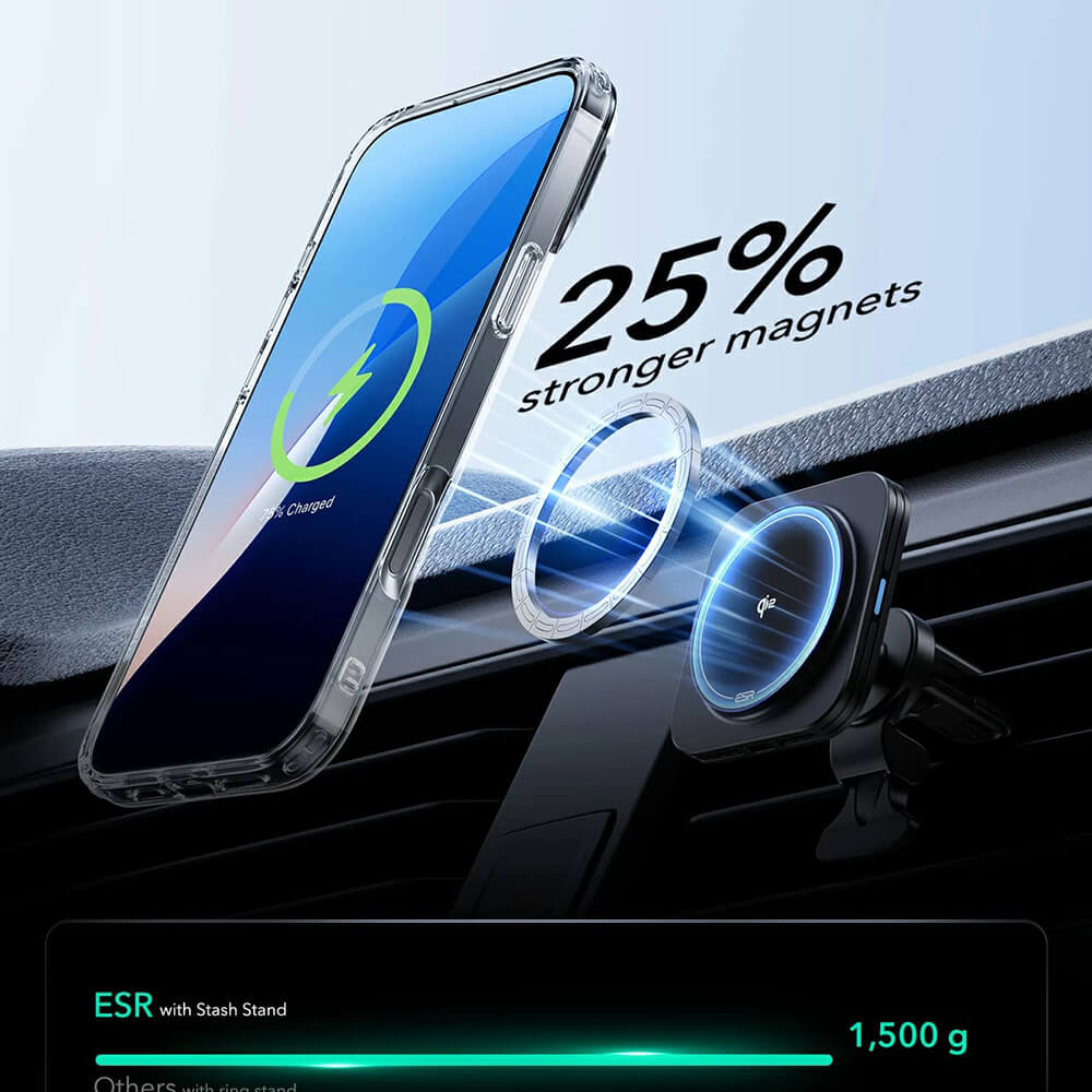 ESR iPhone 16 Plus Classic Hybrid Halolock Kickstand Σκληρή Θήκη με Πλαίσιο Σιλικόνης και MagSafe - Διάφανη