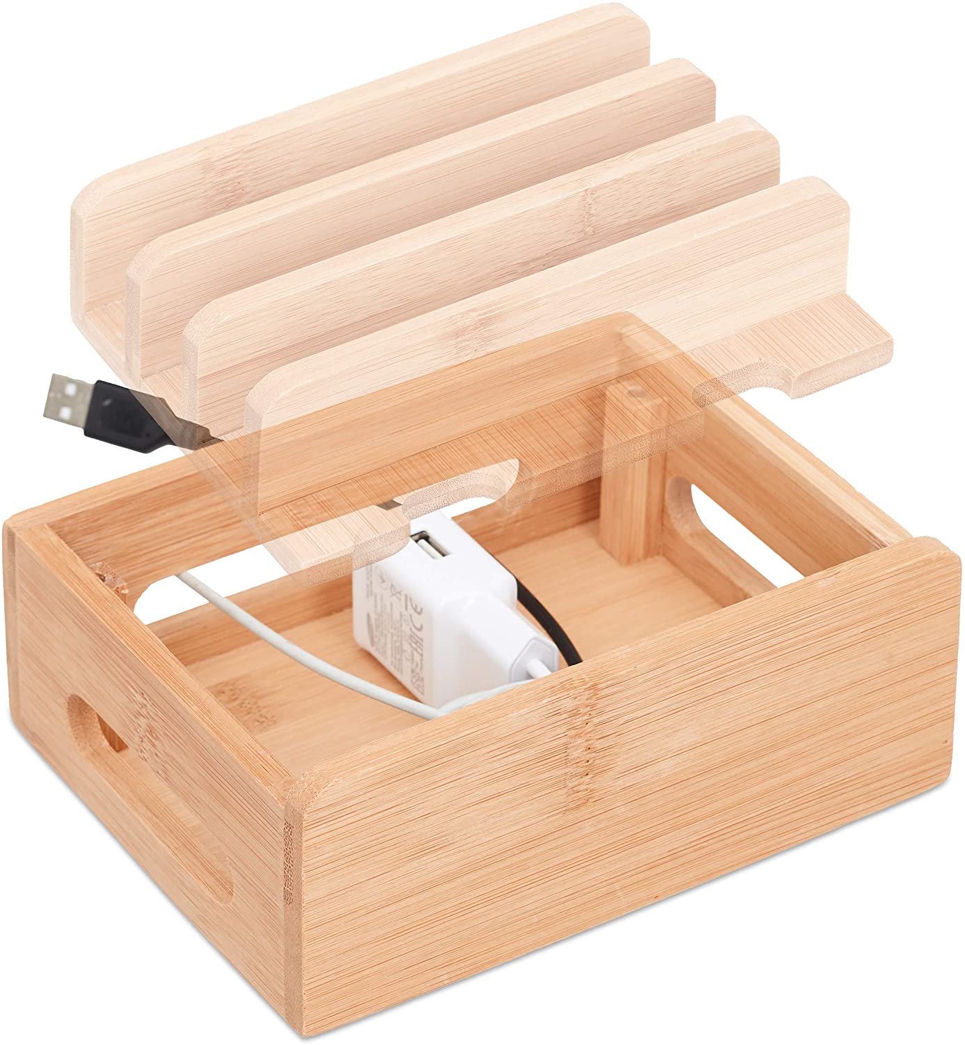 Relaxdays Επιτραπέζια Βάση για Φόρτιση Κινητών - Natural - 4052025221911