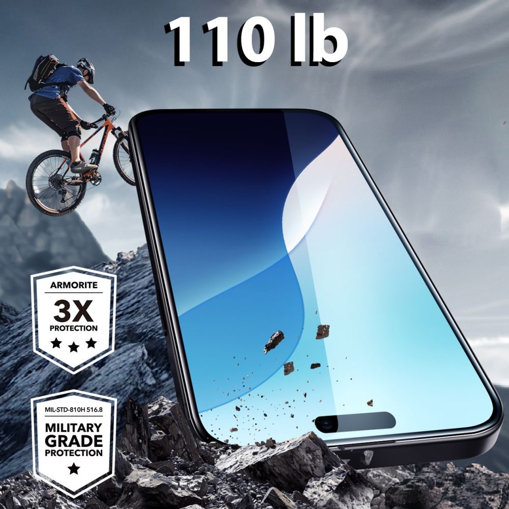ESR iPhone 16 Pro Max Armorite 2.5D 9H Full Screen Tempered Glass Αντιχαρακτικό Γυαλί Οθόνης - Black