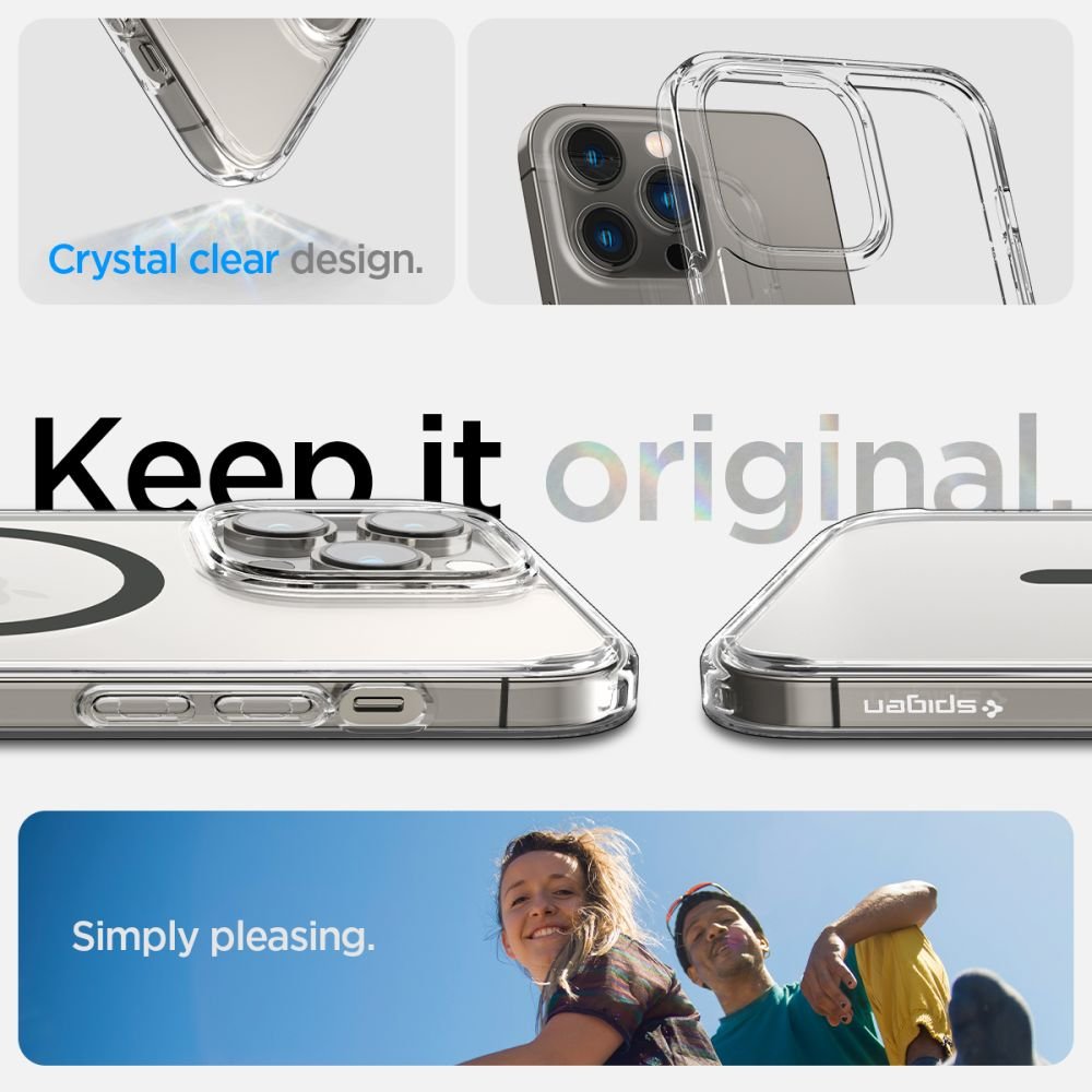 Spigen iPhone 14 Pro Ultra Hybrid Mag Σκληρή Θήκη με Πλαίσιο Σιλικόνης Και MagSafe - Graphite / Διάφανη
