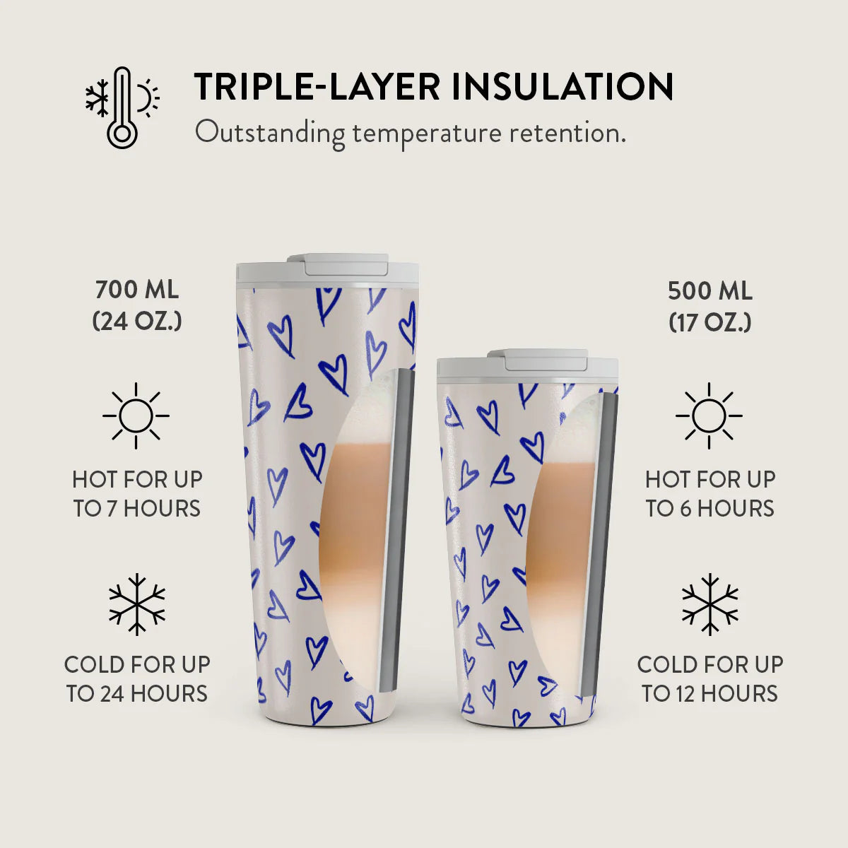 Burga Κούπα Θερμός από Ανοξείδωτο Ατσάλι - Flap Lid - 700ml - Love Me Right