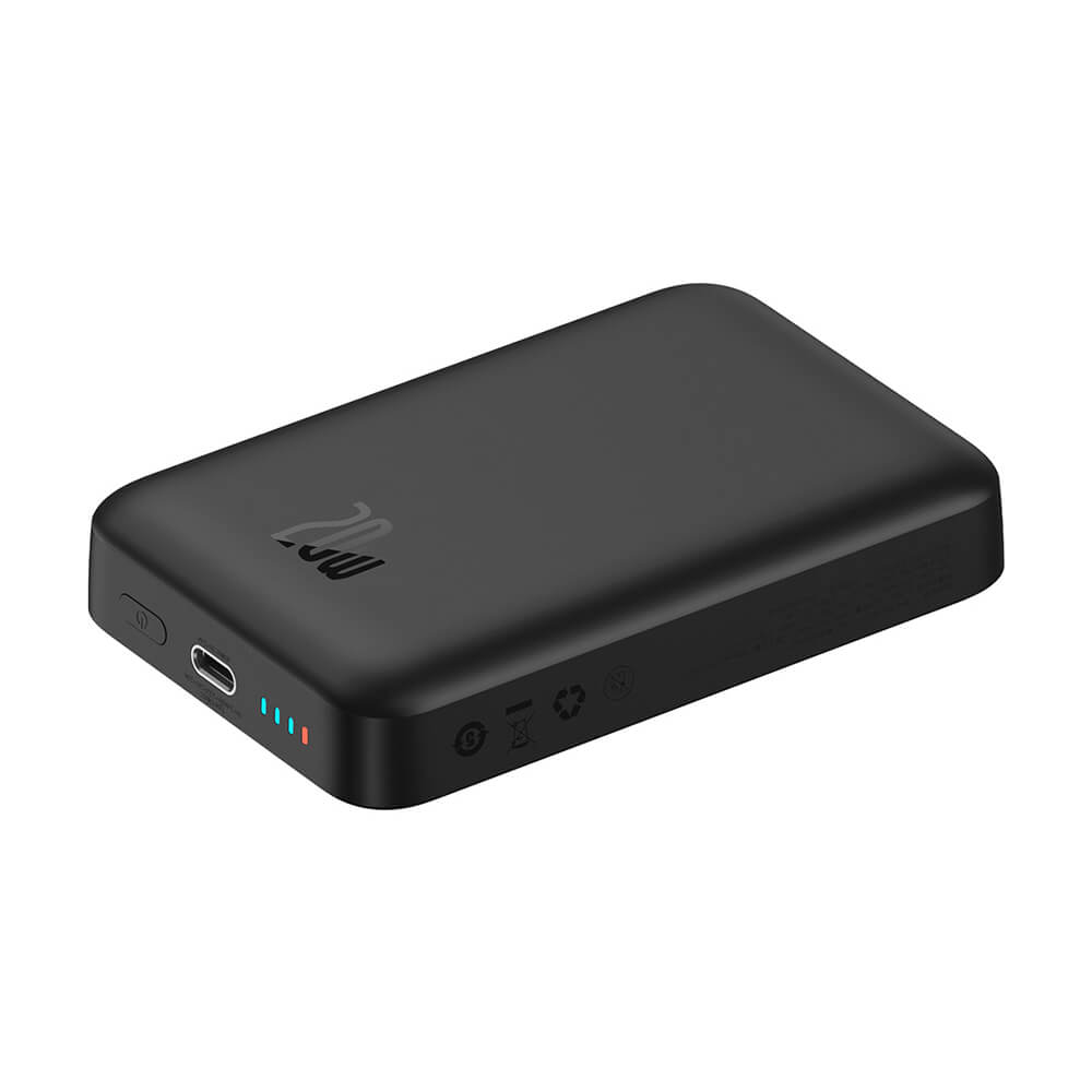 Baseus Magnetic Mini Ασύρματο MagSafe PowerBank 10000mAh 20W με Καλώδιο Type-C to Type-C - Black - PPCX070001