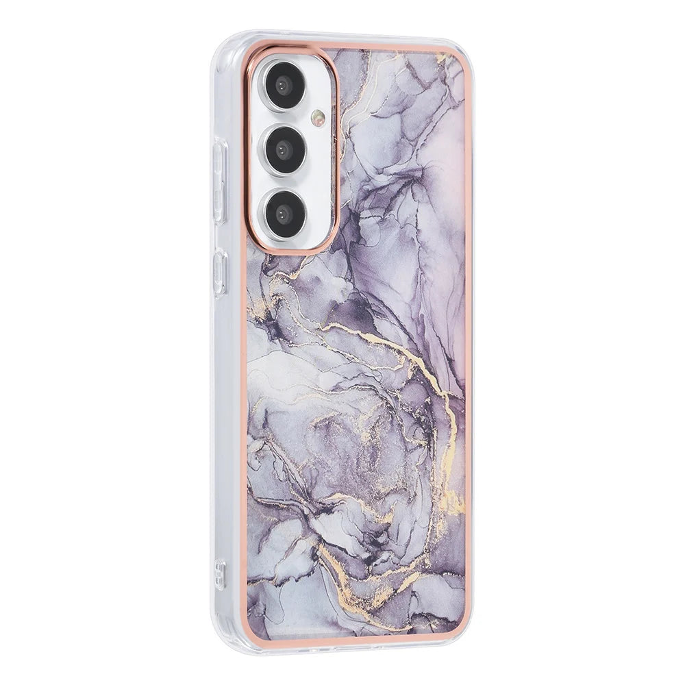 Tuniq Samsung Galaxy A35 5G - Σκληρή Θήκη με Πλαίσιο Σιλικόνης - Σχέδιο Μάρμαρο - Σκούρο Γκρί