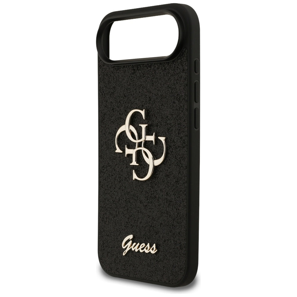 Guess iPhone Air - Fixed Glitter Big 4G - Σκληρή Θήκη με Πλαίσιο Σιλικόνης - Black - GUHCP17MHG4SGK