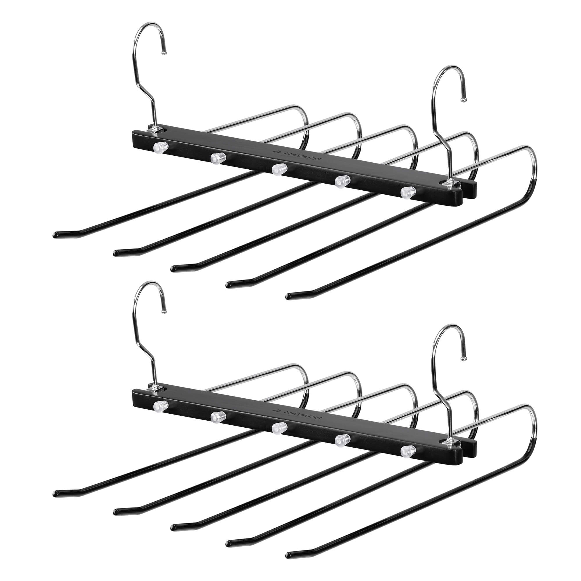 Navaris Σετ με 2 Κρεμάστρες Παντελονιών - Black - 56081.03.01