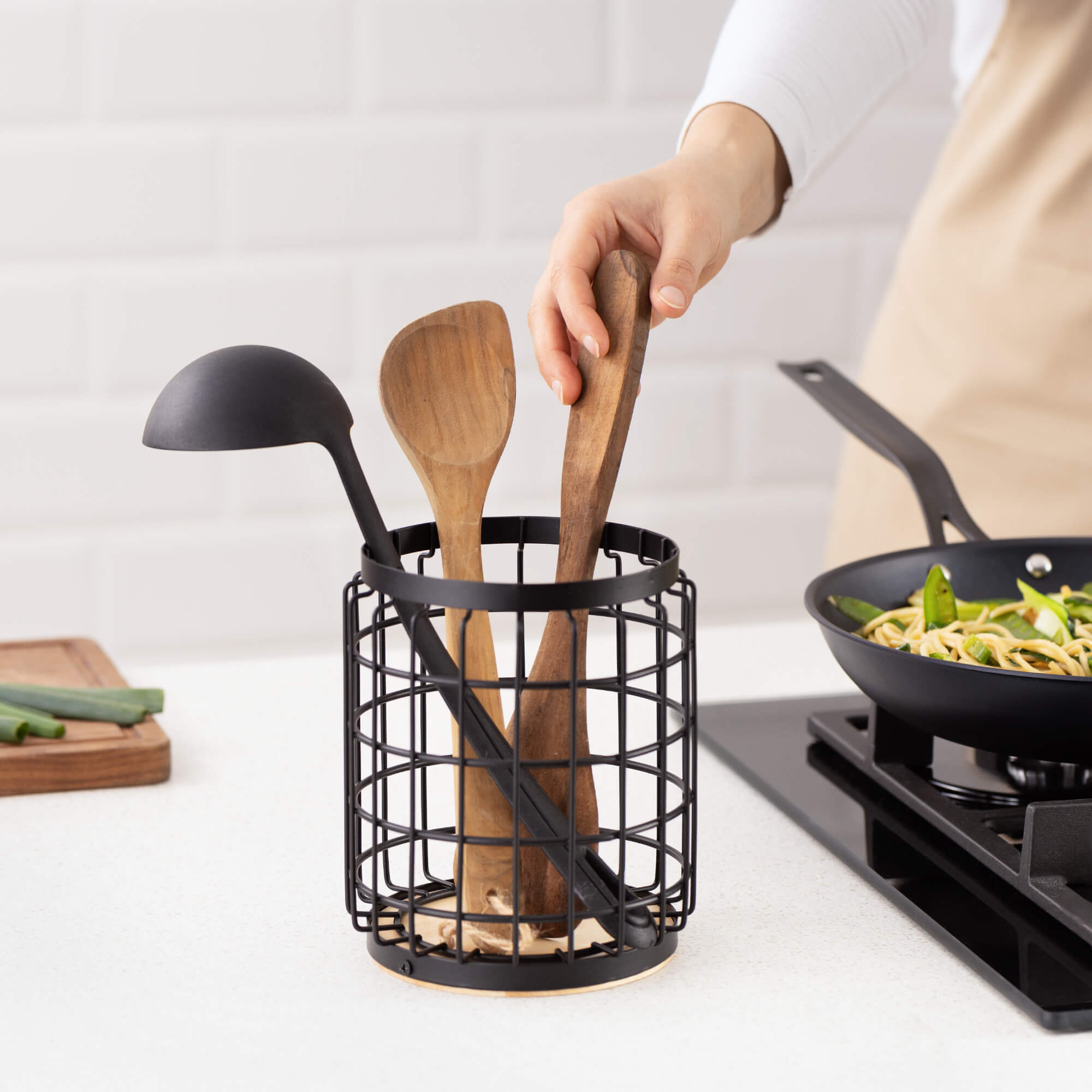 Navaris Σιδερένια Θήκη για Μαγειρικά Σκεύη - Black - 56670.01