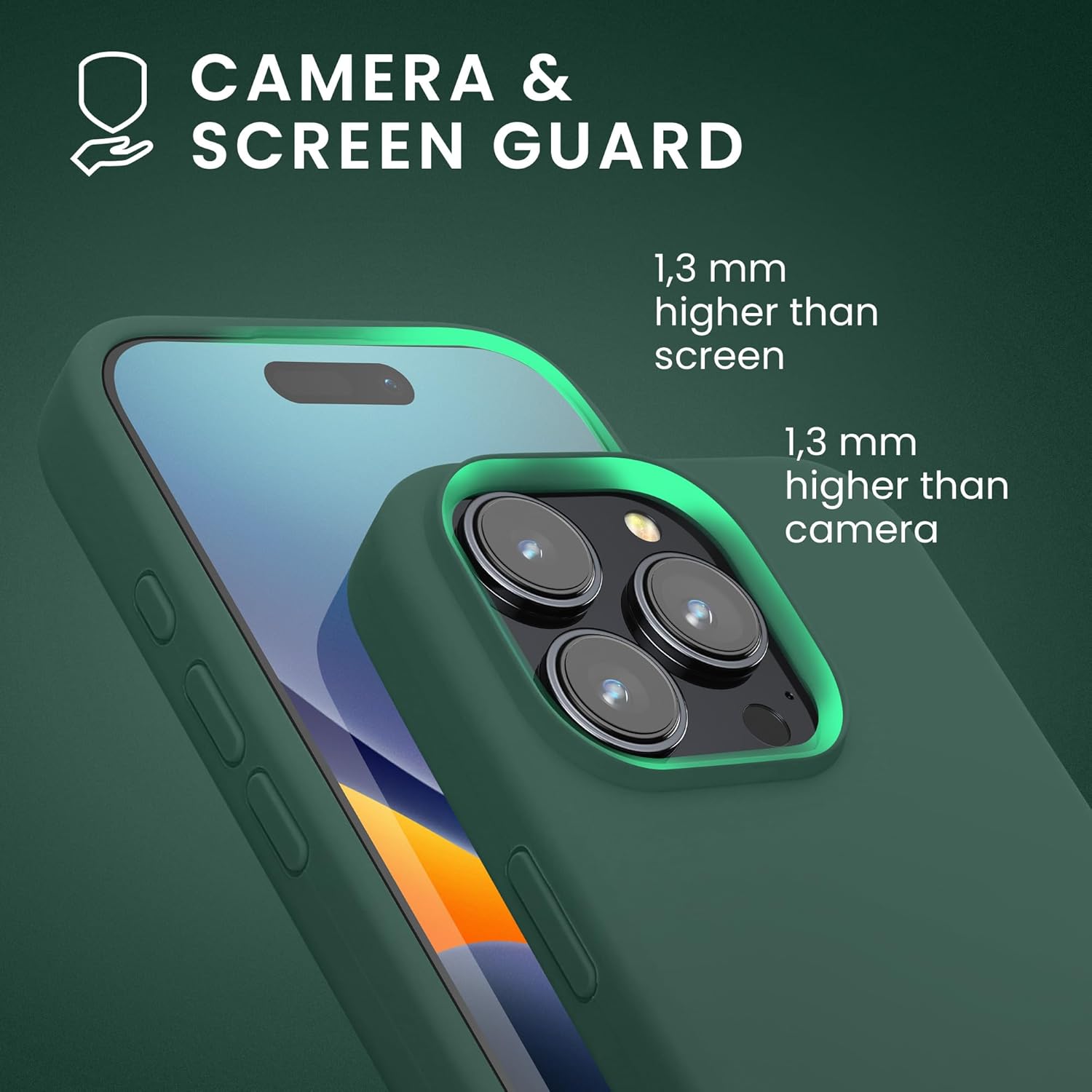 KW iPhone 16 Pro Max Θήκη Σιλικόνης Rubberized TPU - Forest Green