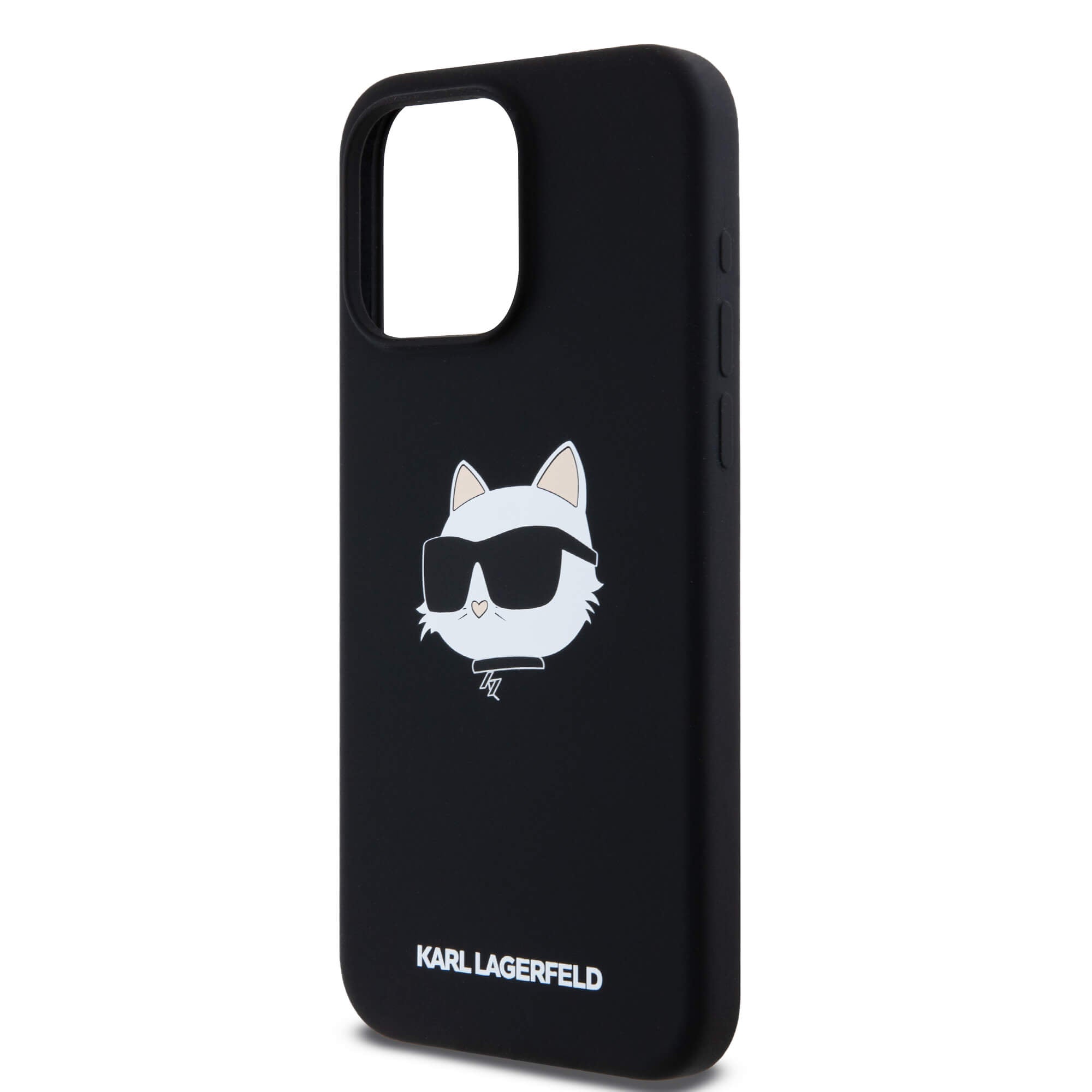 Karl Lagerfeld iPhone 15 Pro Max - Silicone Choupette Head Print - MagSafe Θήκη Σιλικόνης - Black - KLHMP15XSCHPPLK