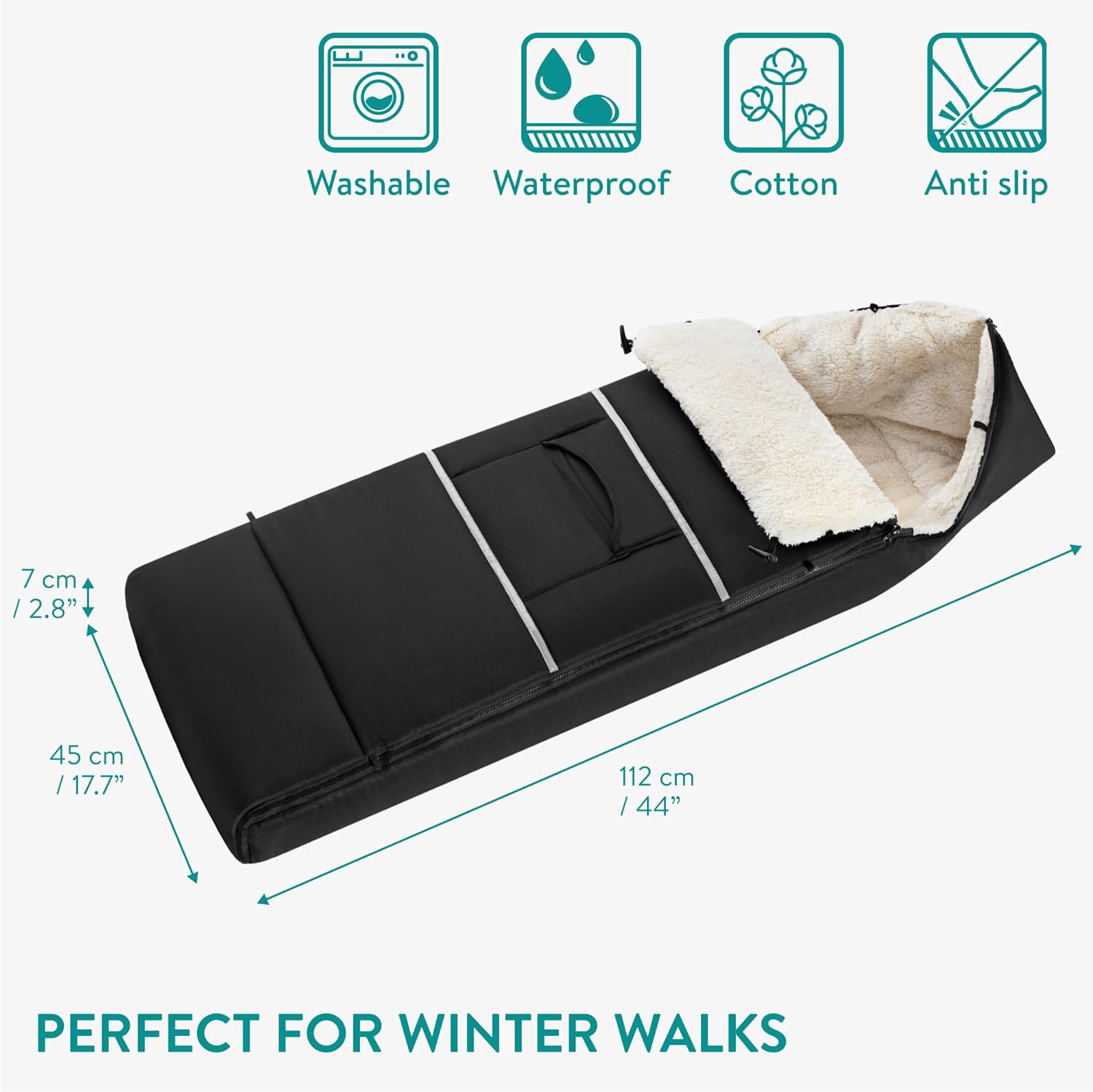 Navaris Χειμερινός Ποδόσακος Καροτσιού - Black - 61596.2.01