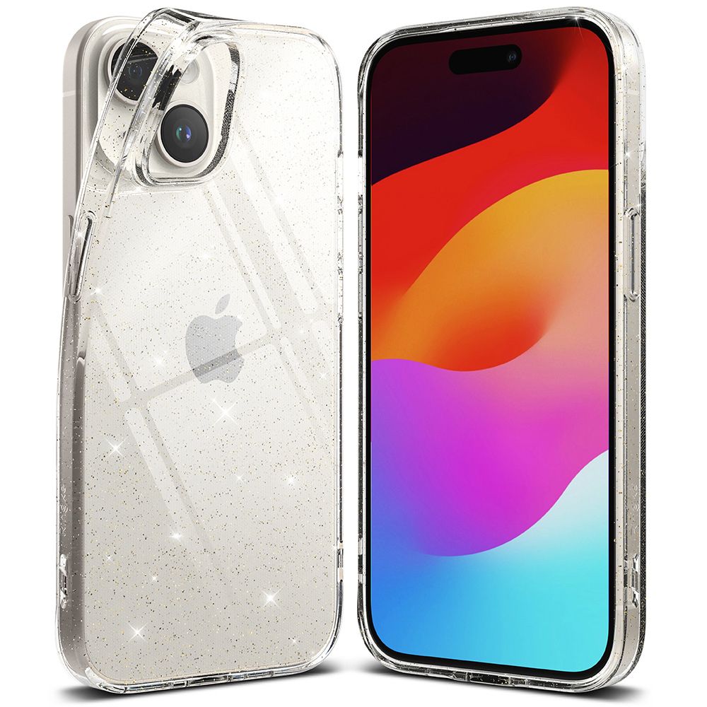 Ringke iPhone 15 Air Ultra Thin TPU Case Λεπτή Θήκη Σιλικόνης - Glitter - Διάφανη