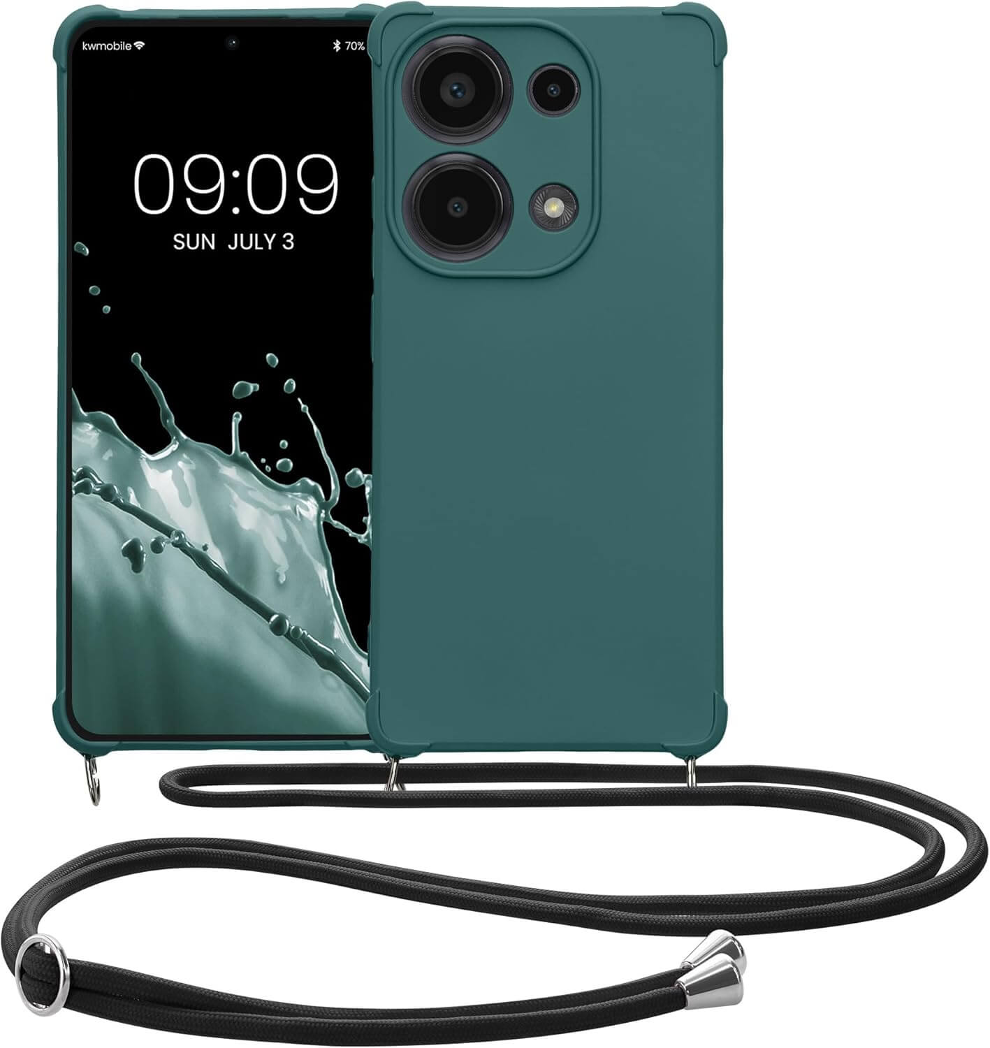 KW Xiaomi Redmi Note 13 Pro 4G Θήκη Σιλικόνης TPU με Λουράκι - Petrol