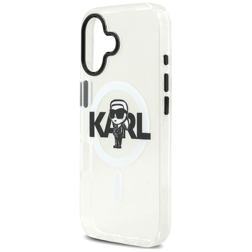 Karl Lagerfeld iPhone 17 - IML Karl Sketch Logo MagSafe - Σκληρή Θήκη με Πλαίσιο Σιλικόνης - Clear - KLHMP17SHGKIGKBT