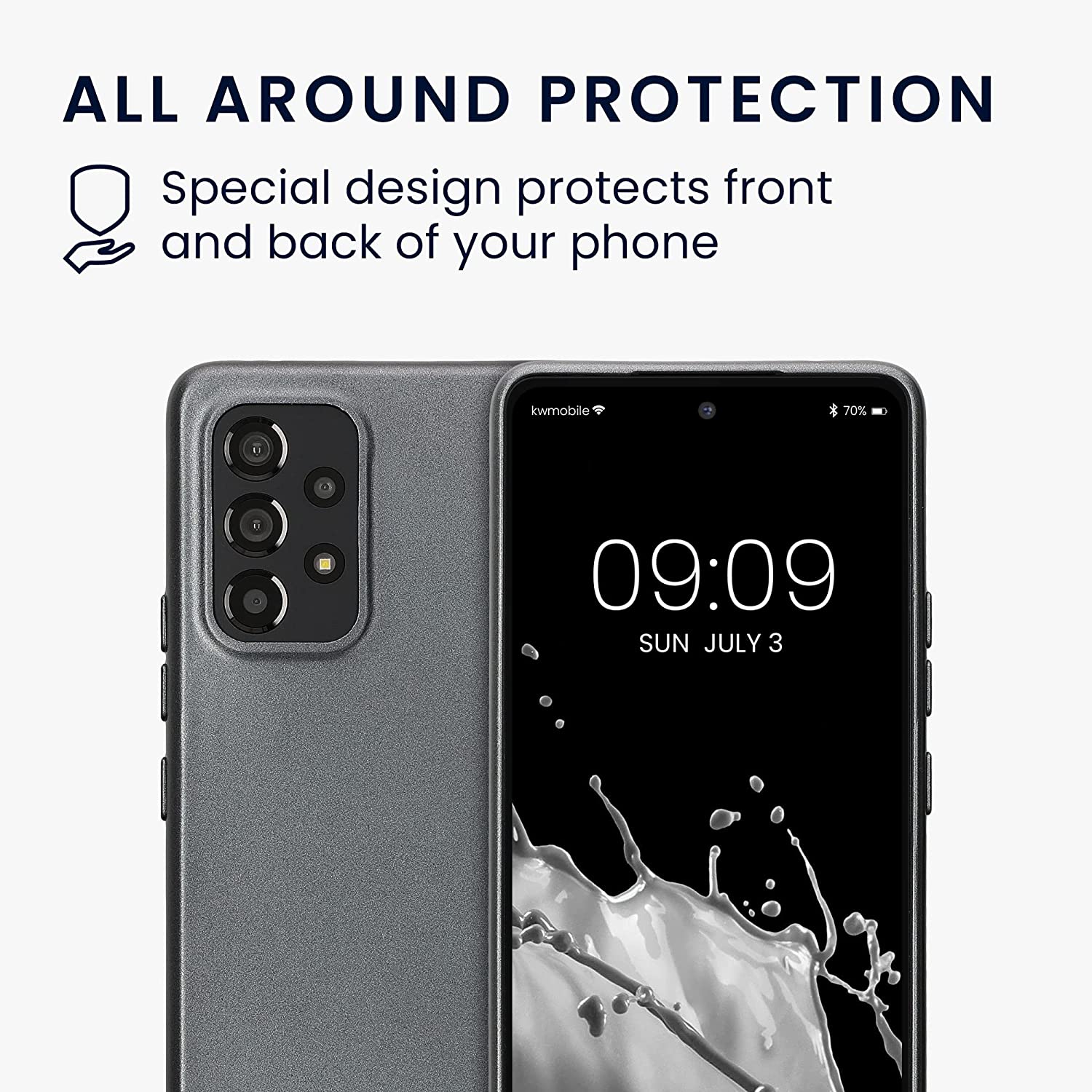 KW Samsung Galaxy A53 5G Θήκη Σιλικόνης TPU - Metallic Grey - 58019.232