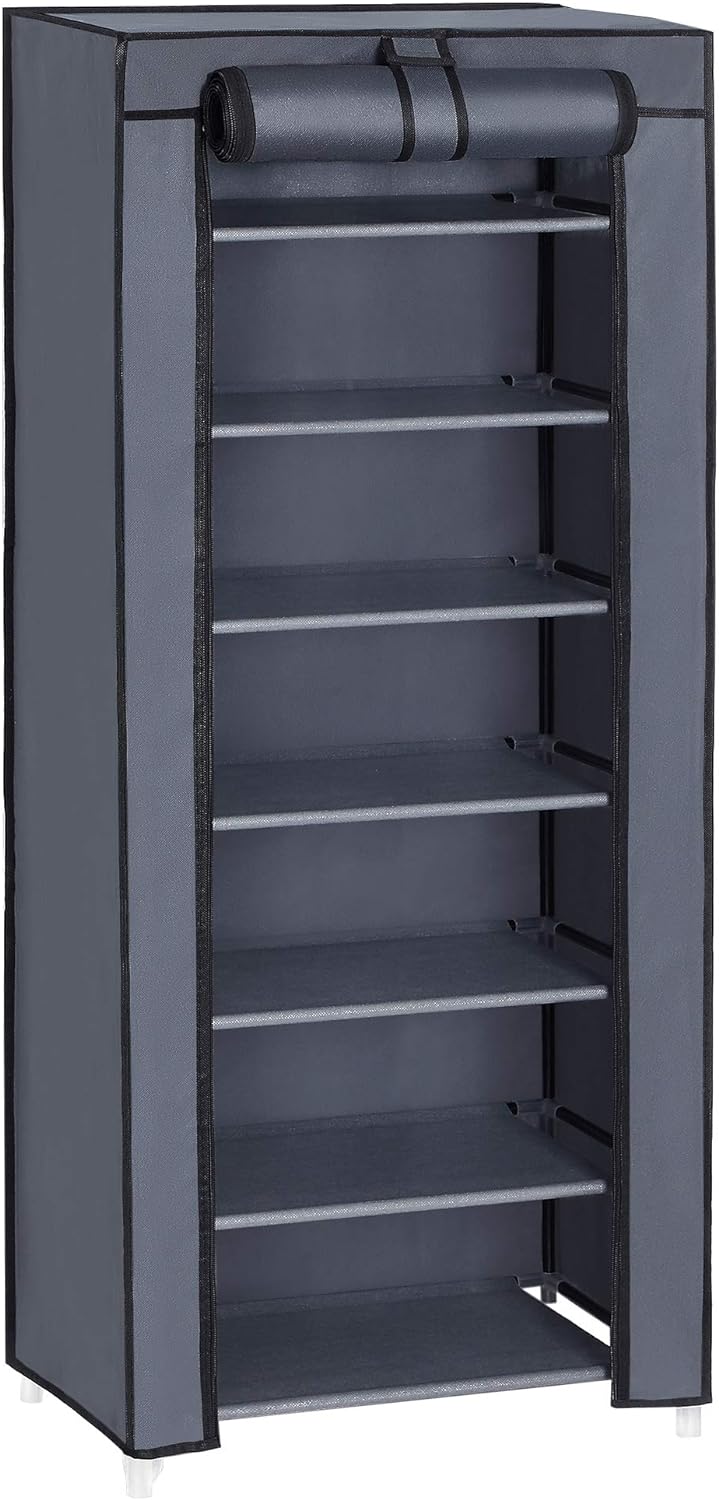 Songmics Παπουτσοθήκη με 7 Ράφια - 46 x 28 x 126 cm - Grey - RXJ024G02