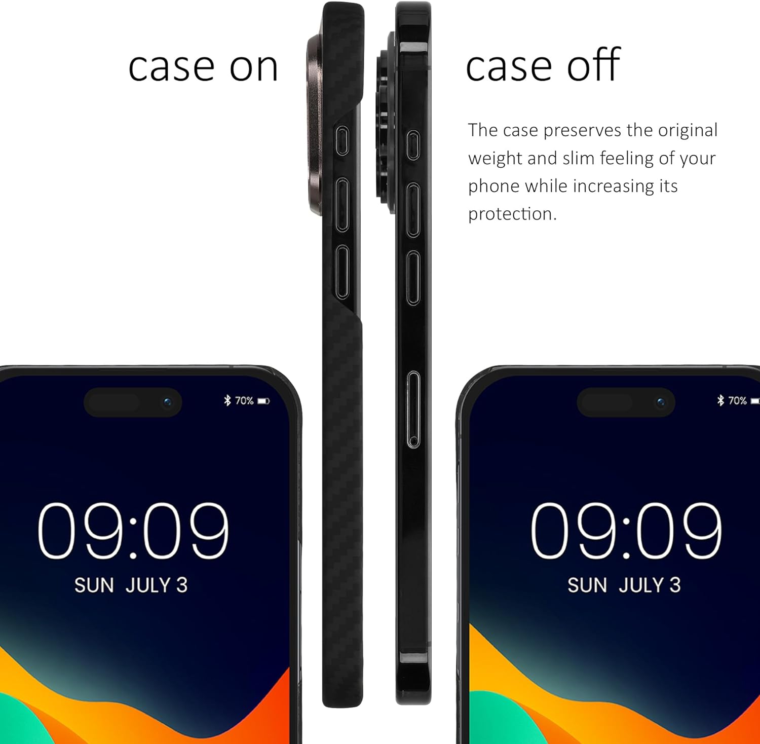 Kalibri iPhone 15 Pro Max Σκληρή Θήκη Aramid Fiber Body Armor - Black Matte - KLB000026FA001C