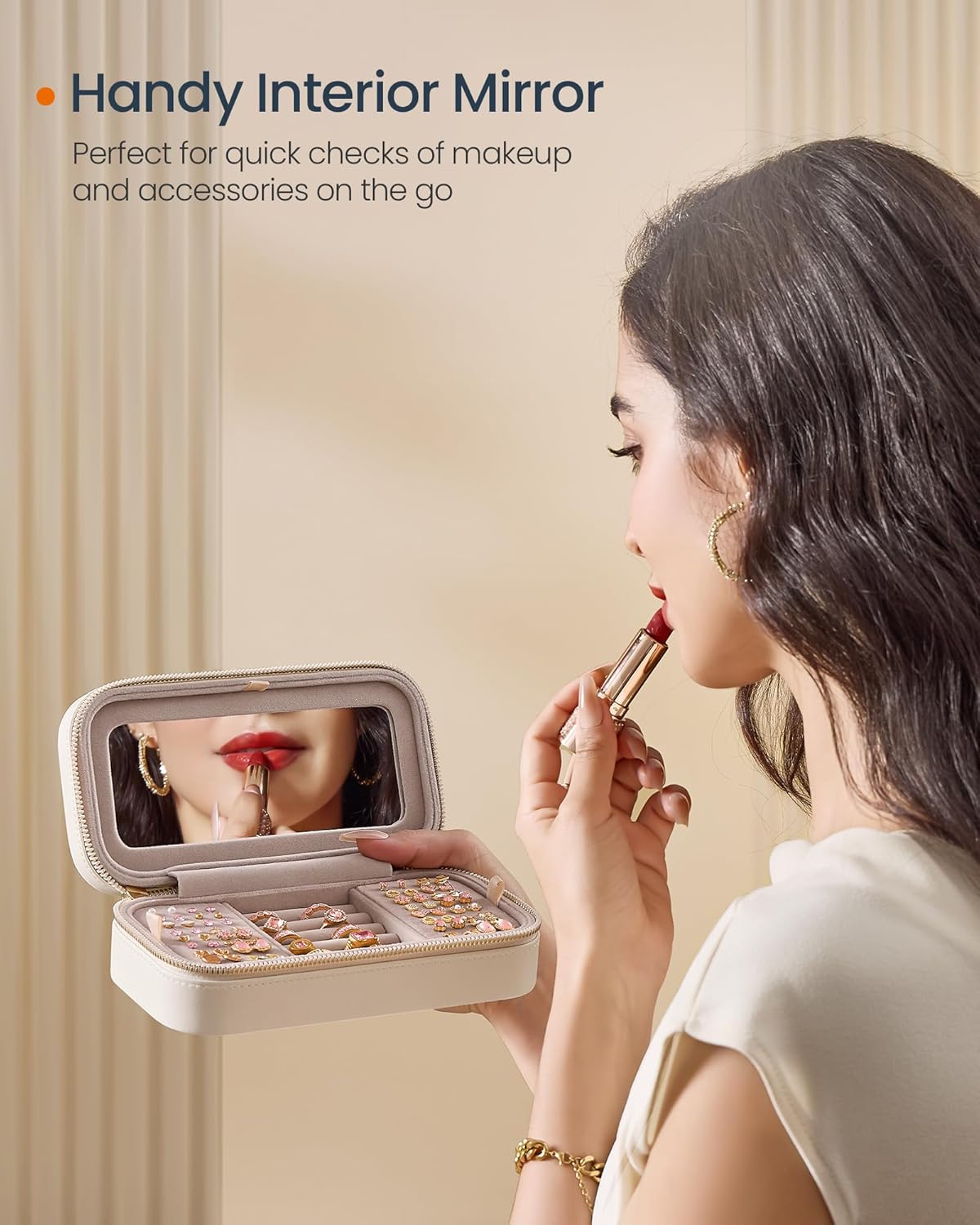 Songmics Κοσμηματοθήκη Ταξιδίου - Cloud White - JBC180W01